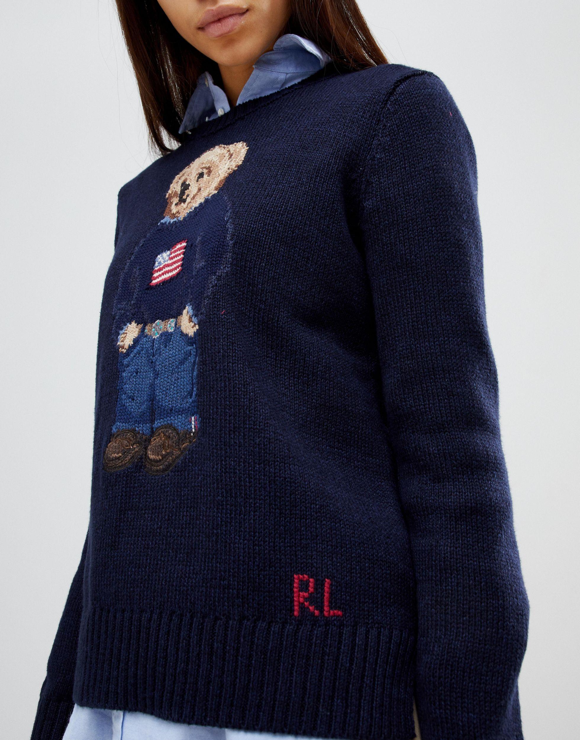 Pull motif ours en peluche Polo Ralph Lauren en coloris Bleu | Lyst