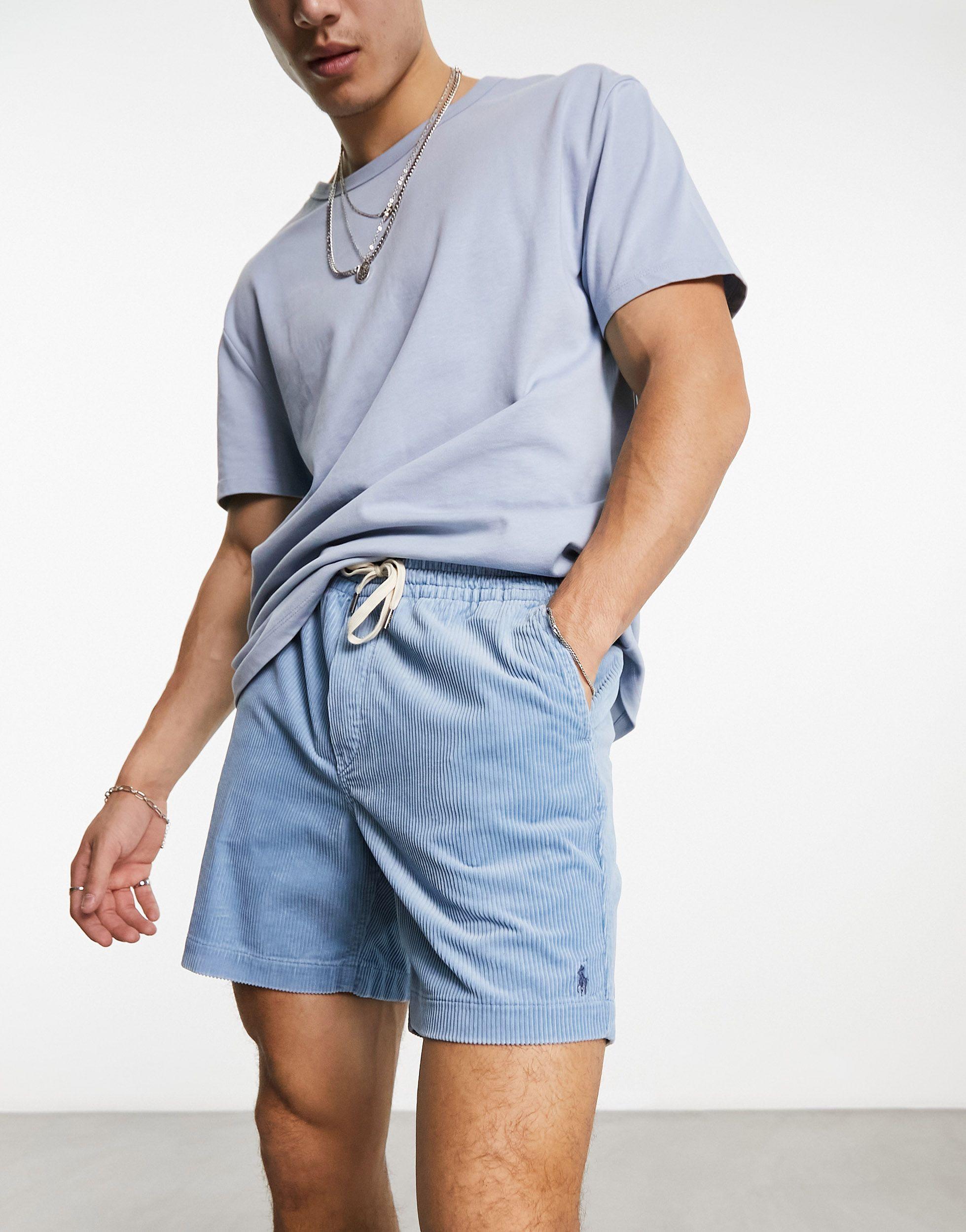 Polo Ralph Lauren Prepster Flat Front Cord Chino Shorts Classic Oversized  Fit in Blue for Men | Lyst
