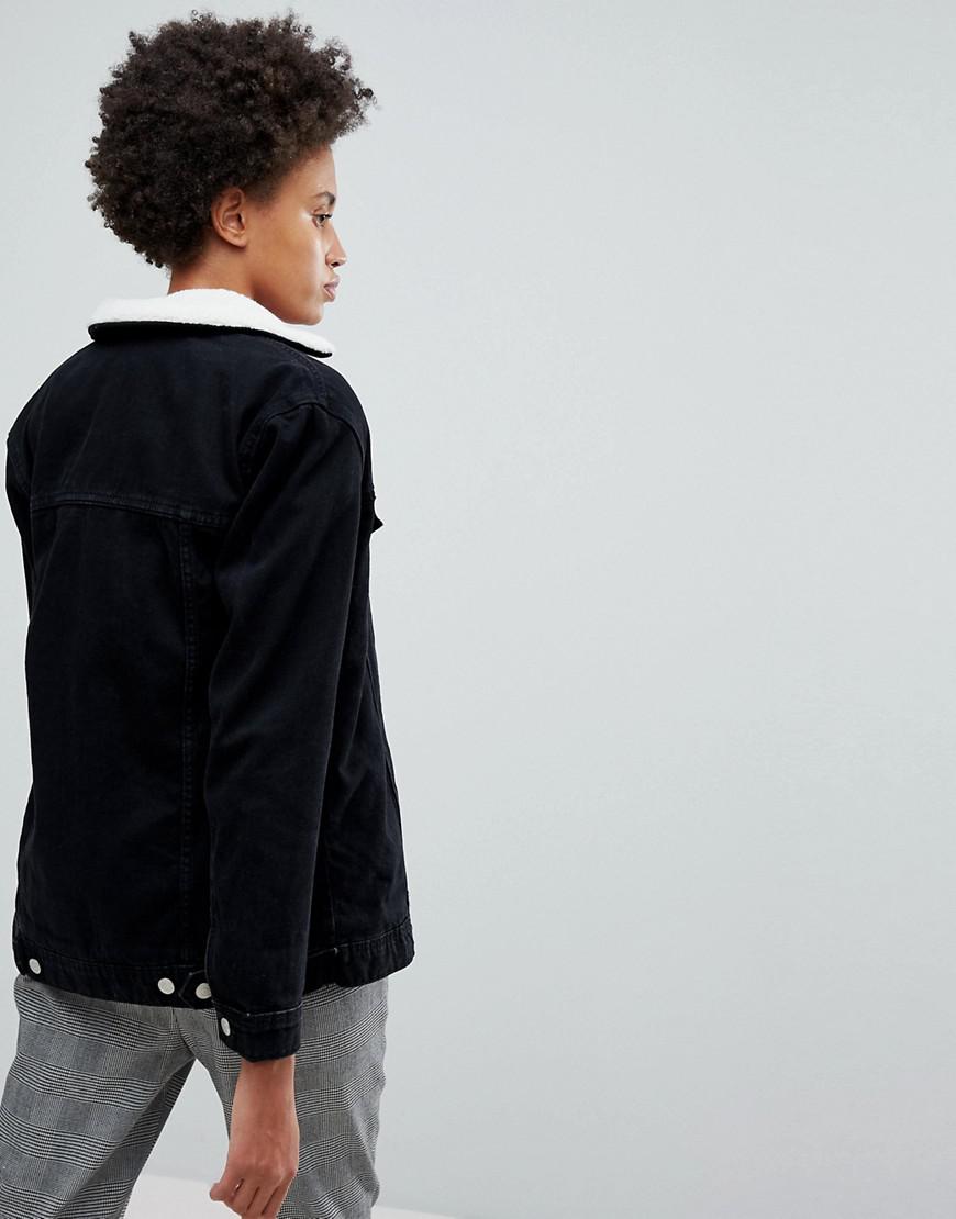 stradivarius black denim jacket