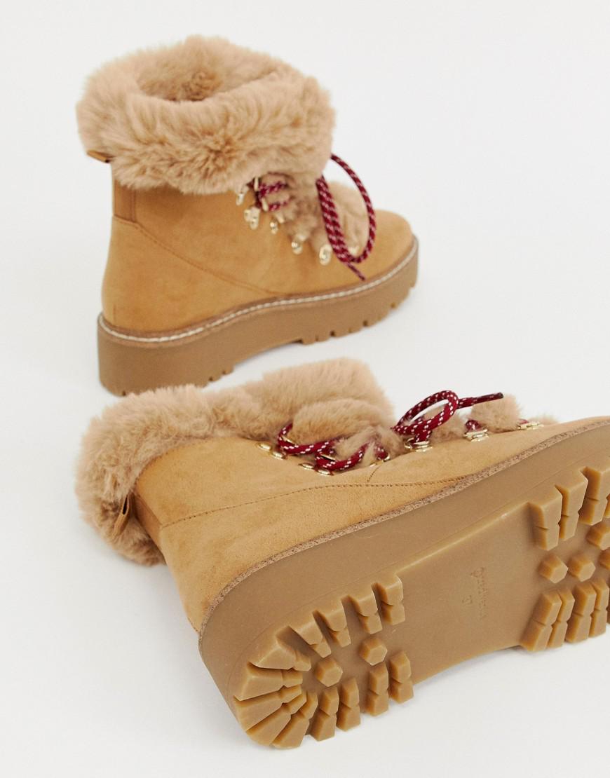 fur lined hiker boots