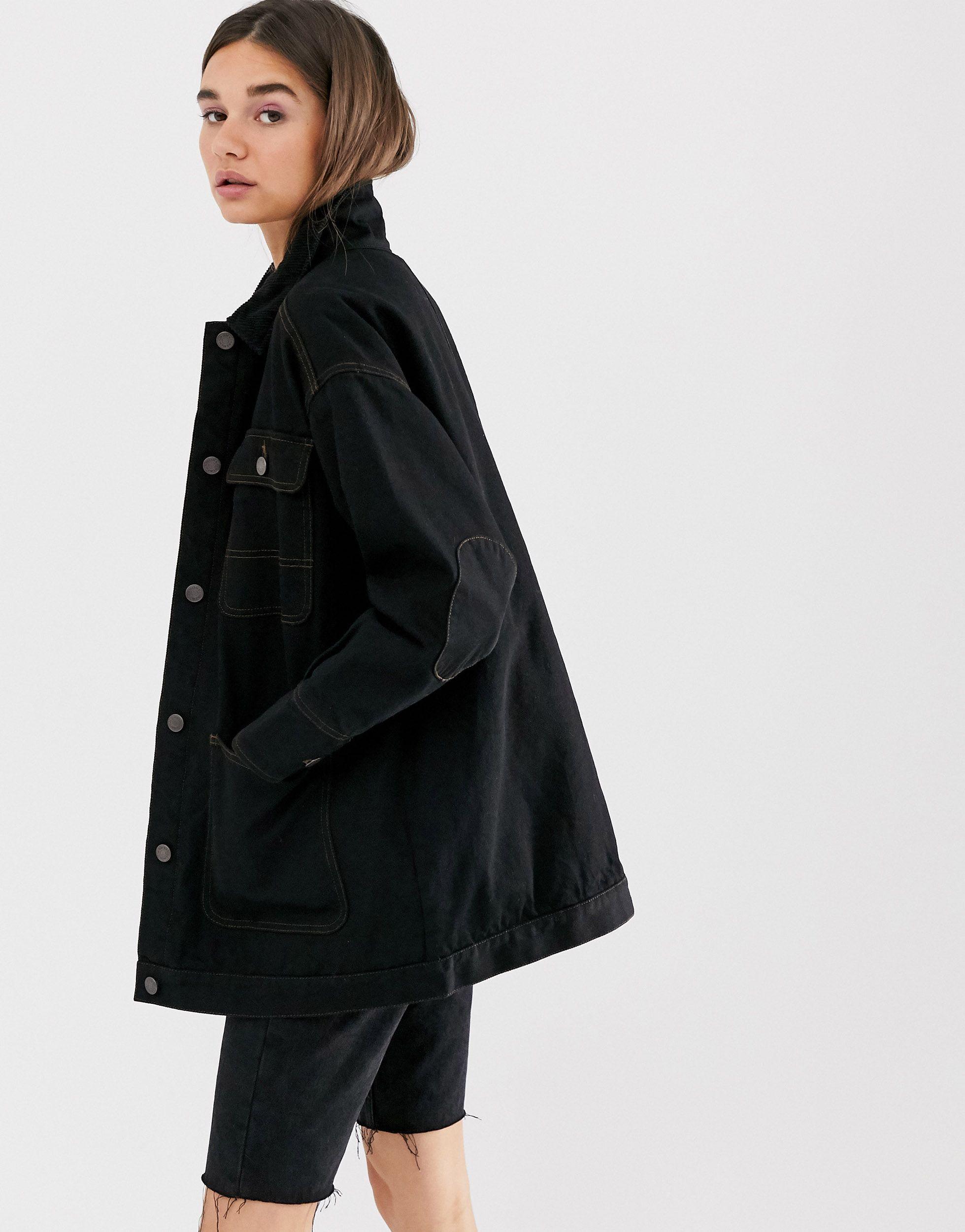 monki black denim jacket