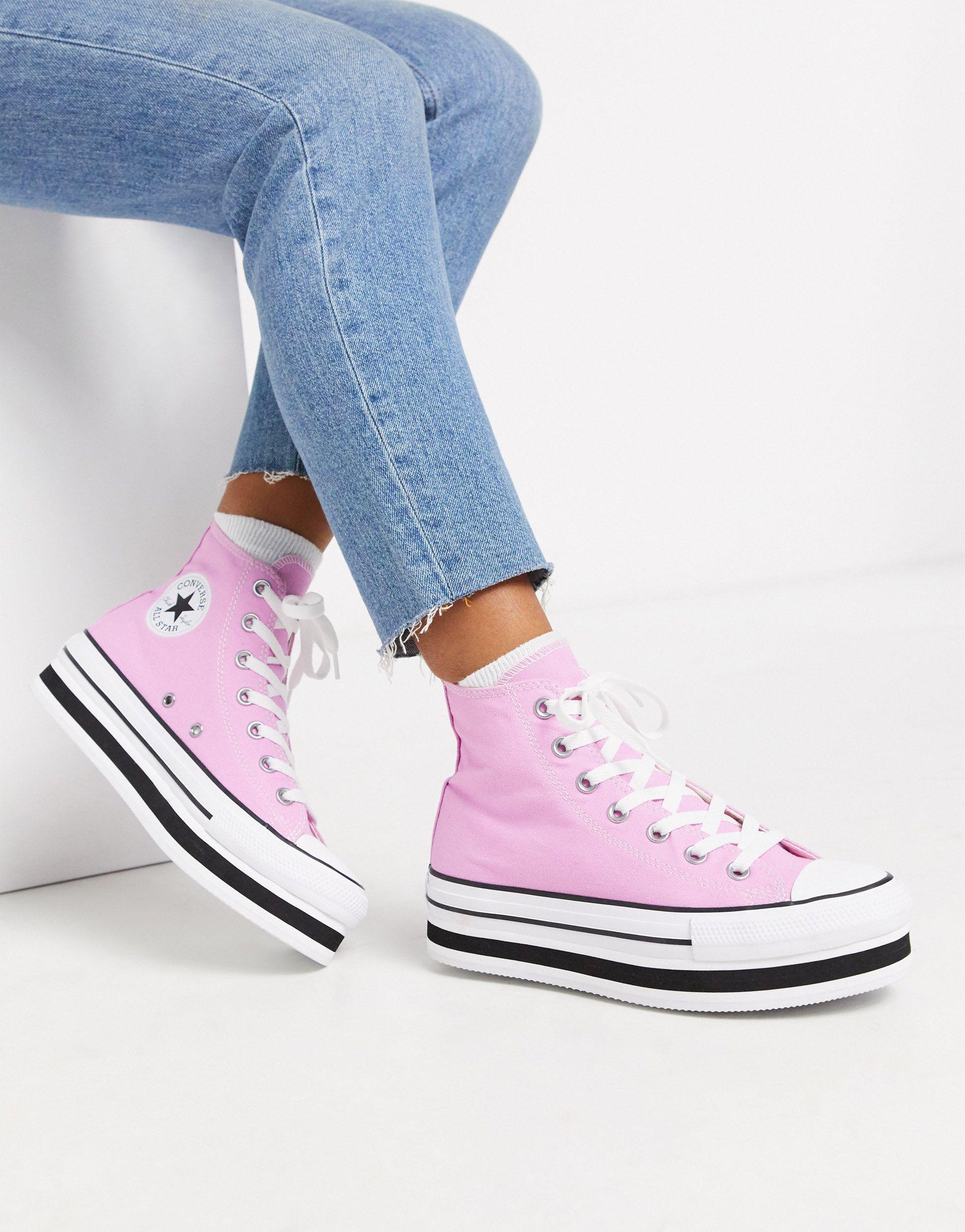 Converse Taylor Hi Layer Pink Sneakers Lyst