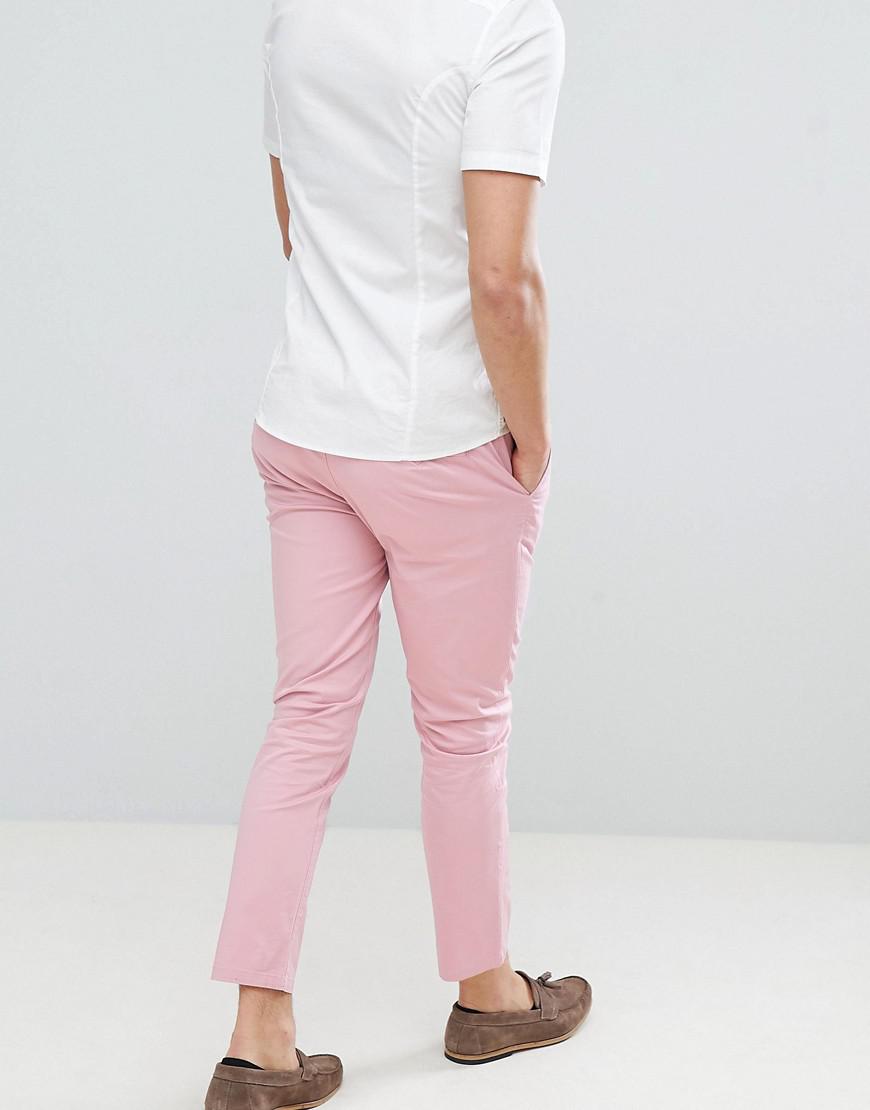 invoeren Prestatie Van storm ASOS Denim Skinny Cropped Chinos In Pastel Pink for Men - Lyst