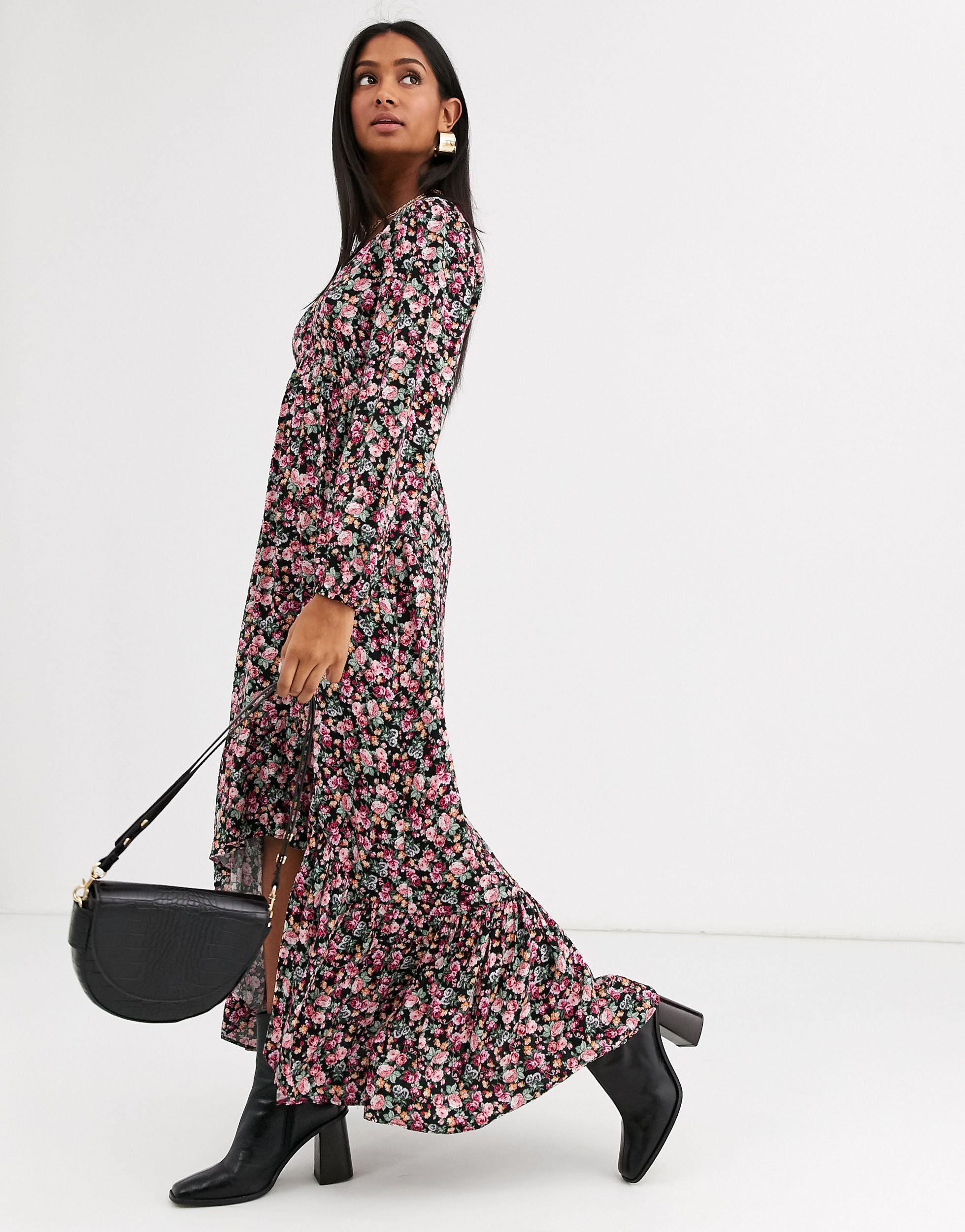 Synthetic Ditsy Floral Midi Dress 