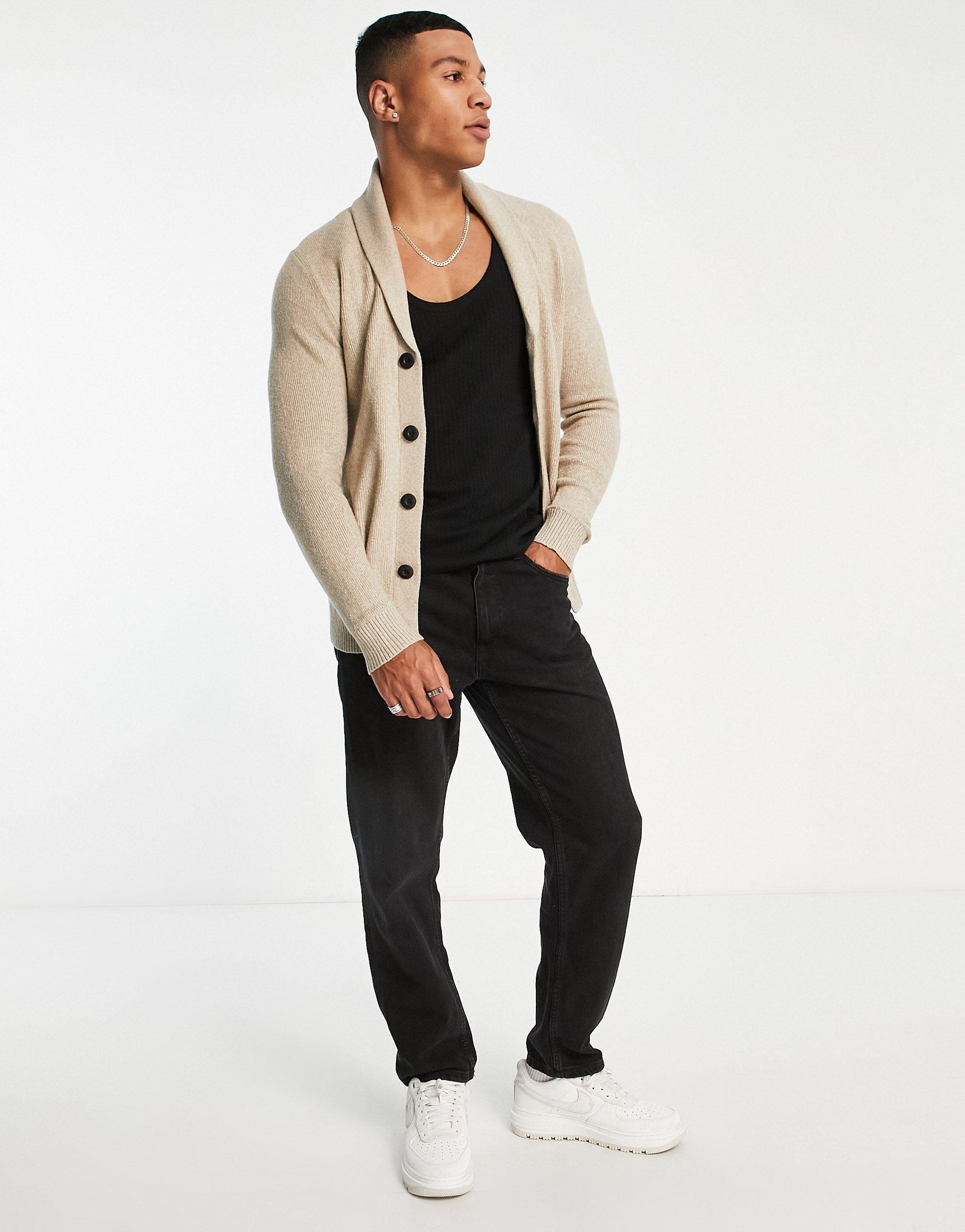 Hollister Knitted Shawl Cardigan in Natural for Men Lyst UK