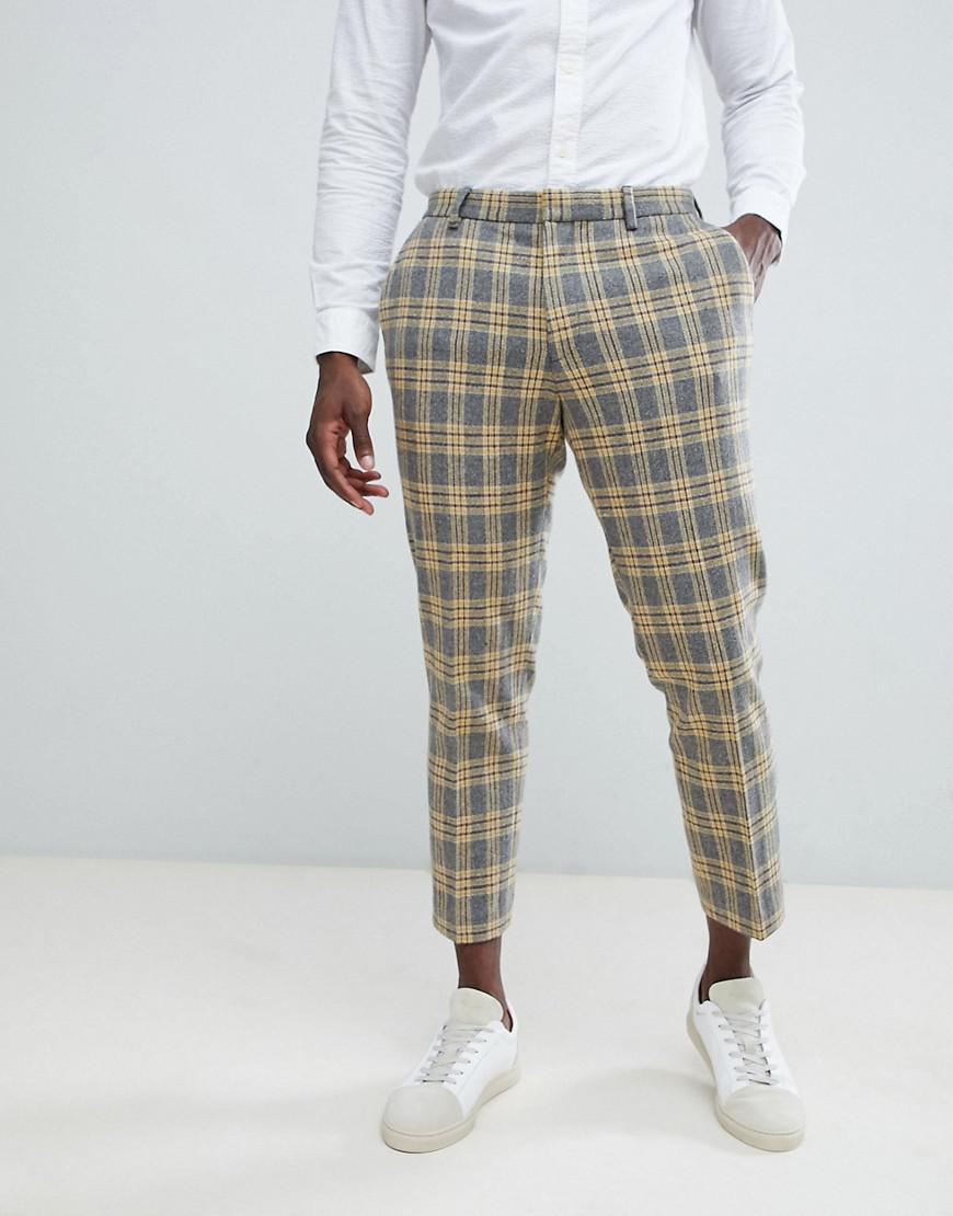 yellow plaid pants for men
