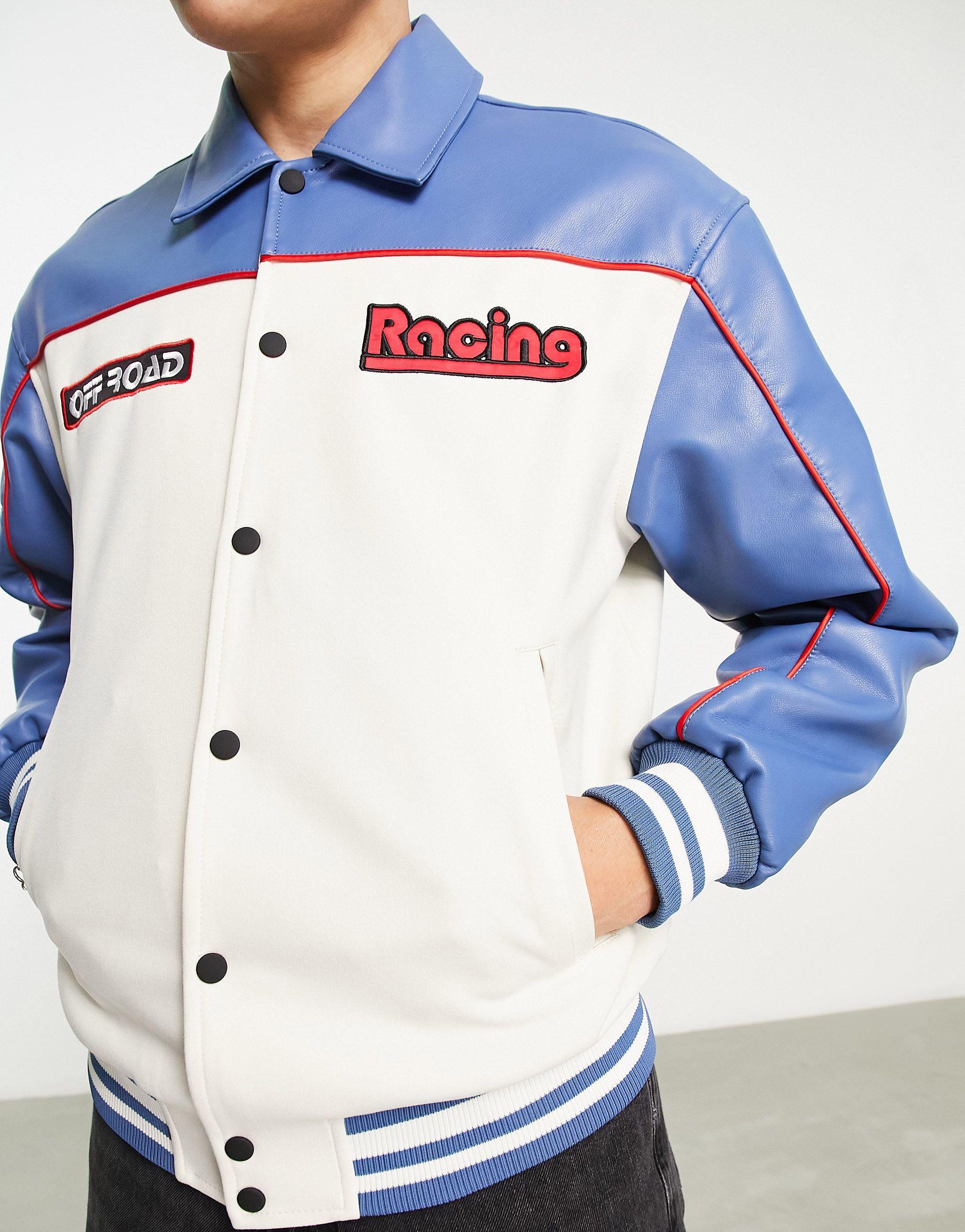 Bershka Motorcross Racing Jacket in Blue for Men Lyst UK