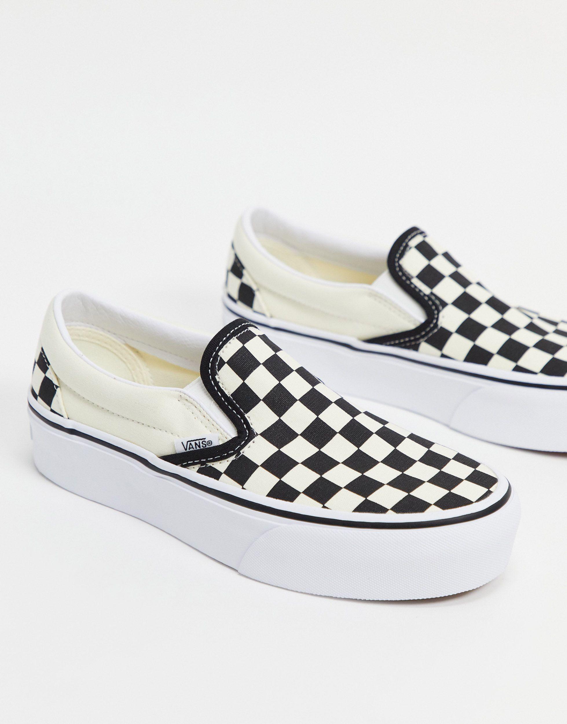 vans platform slip on checkerboard