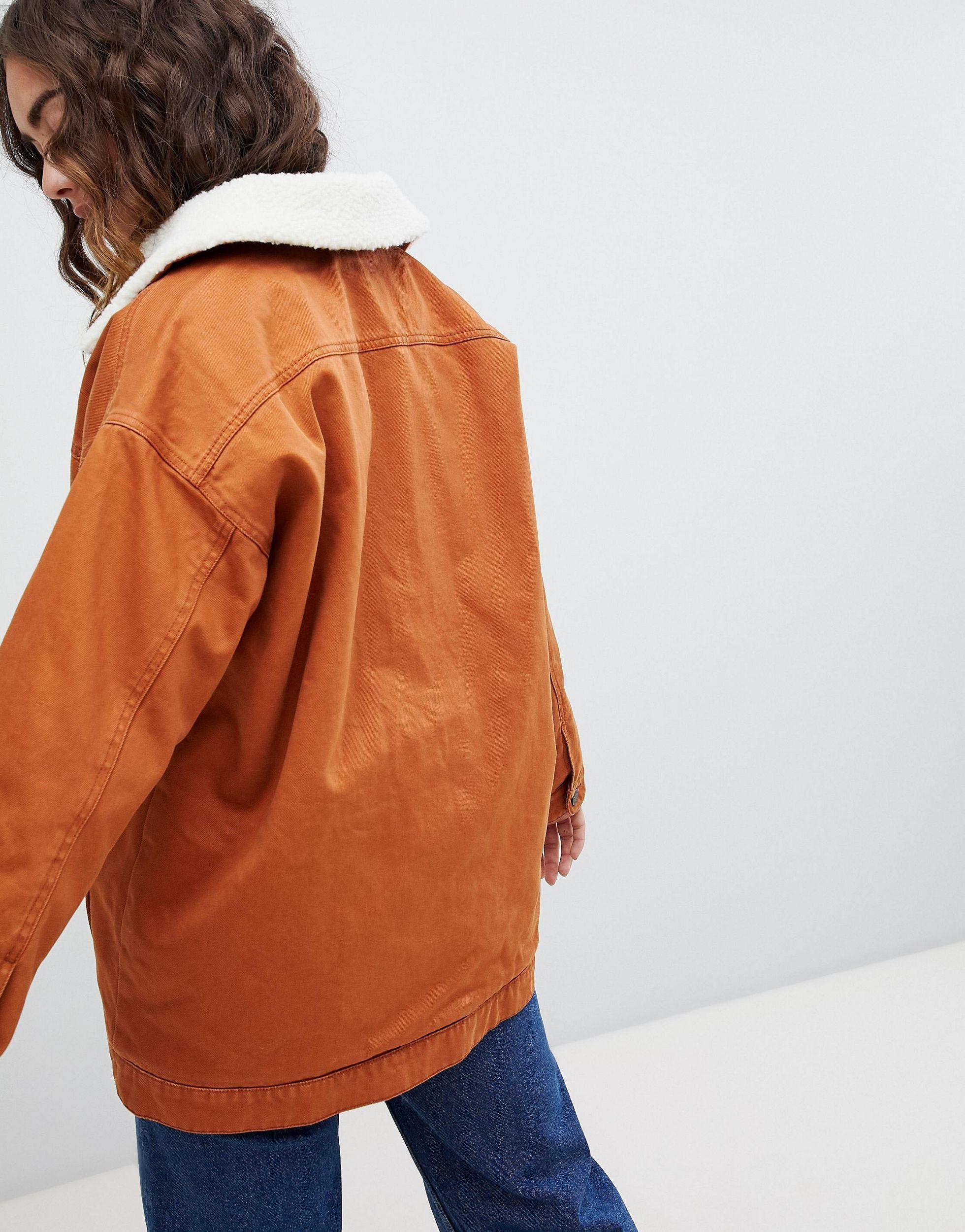 monki borg denim trucker jacket in black