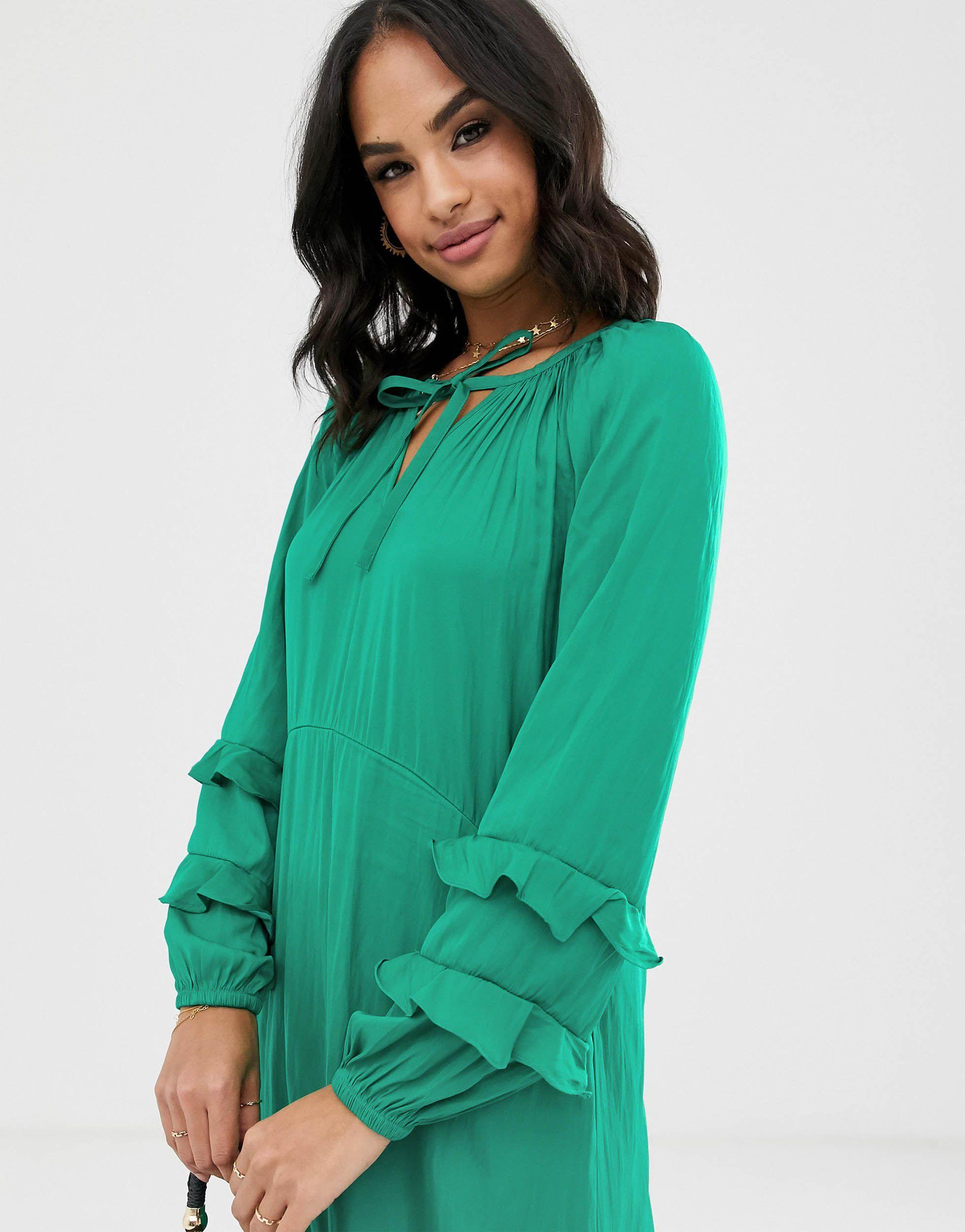 green floaty maxi dress