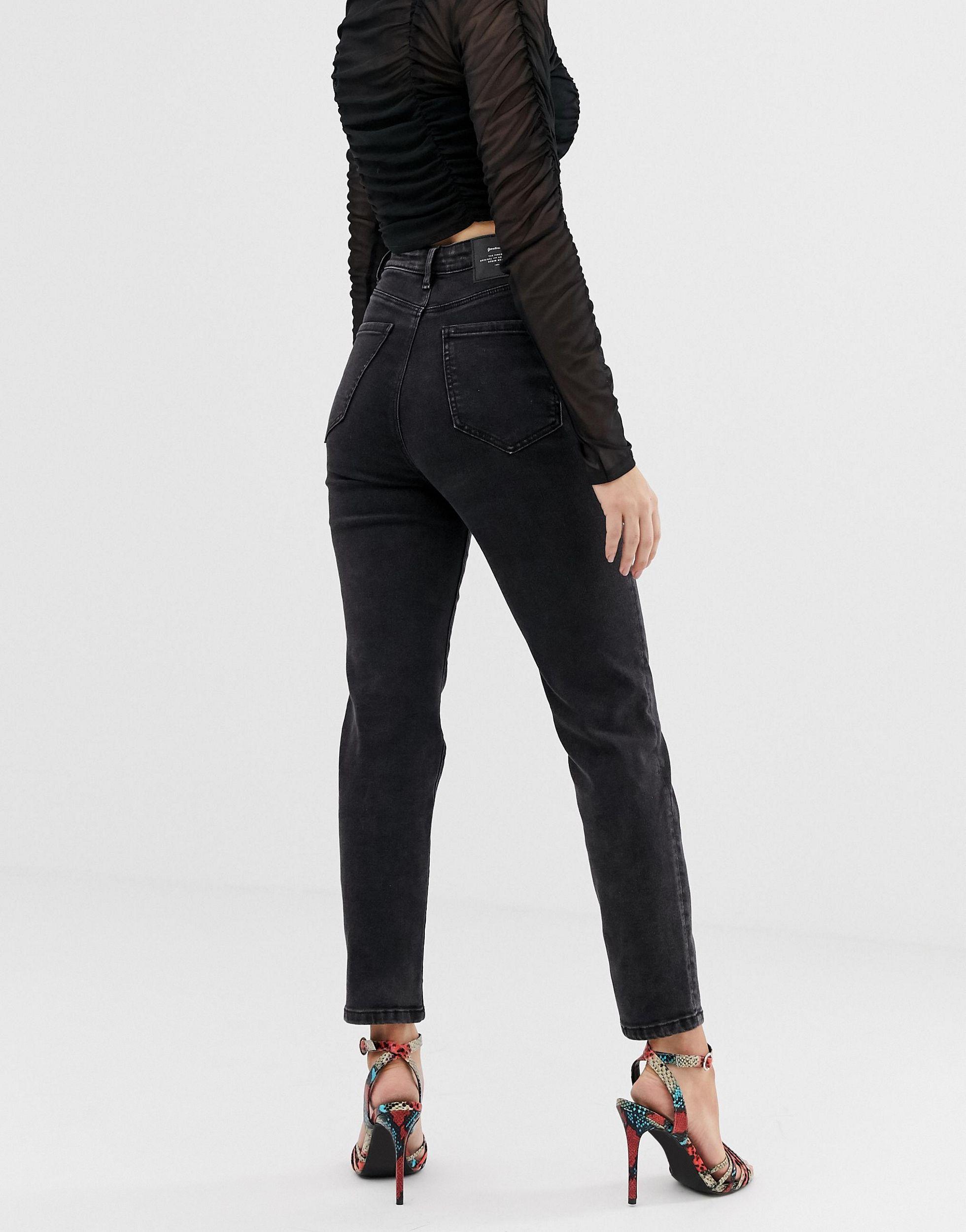 Vaqueros Mom Stradivarius de Denim de color Negro | Lyst