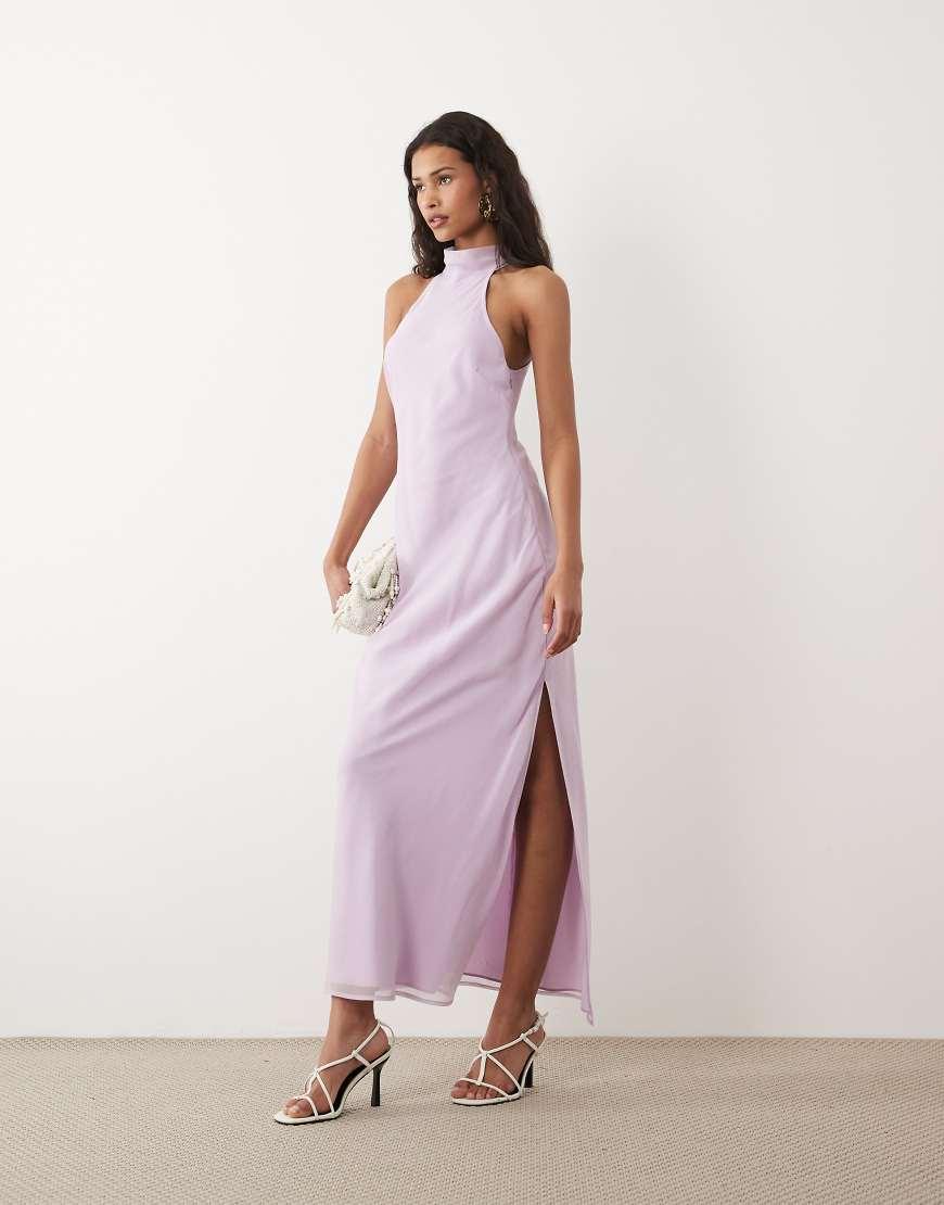 pastel dresses asos ASOS DESIGN cotton-linen blend one shoulder mini dress with wrap detail in floral print