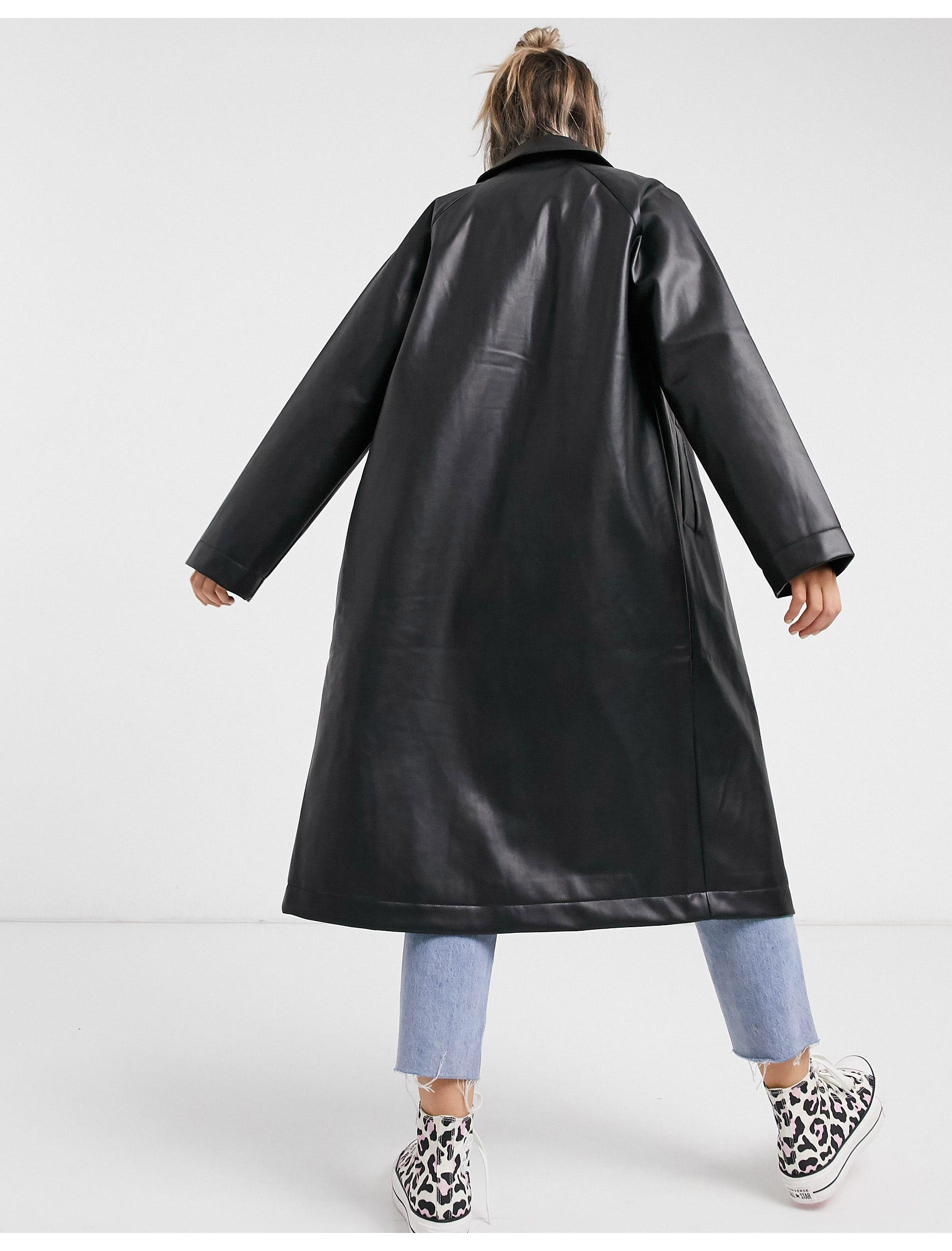 monki leather coat