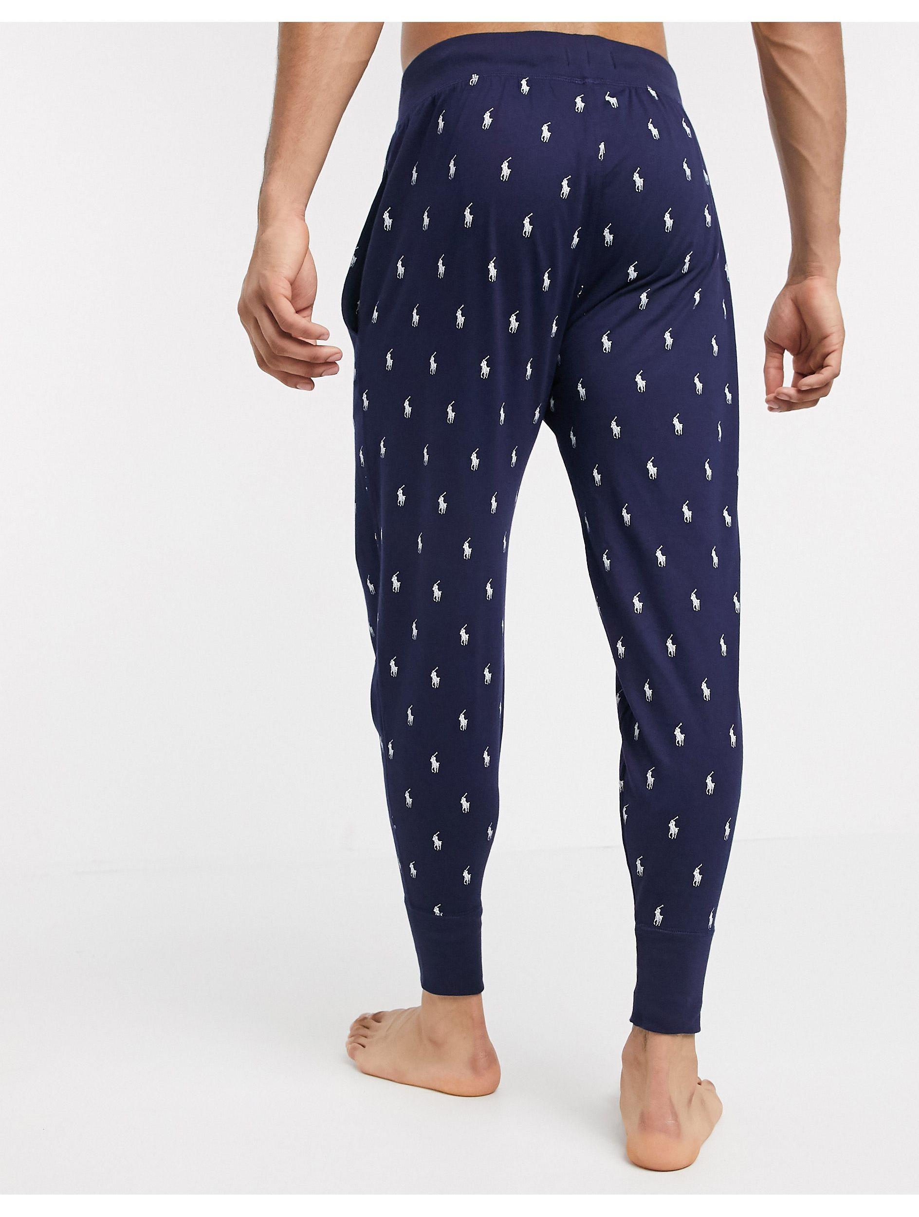 Polo Ralph Lauren Pony Print Pajama Jogger Pants in Blue for Men | Lyst