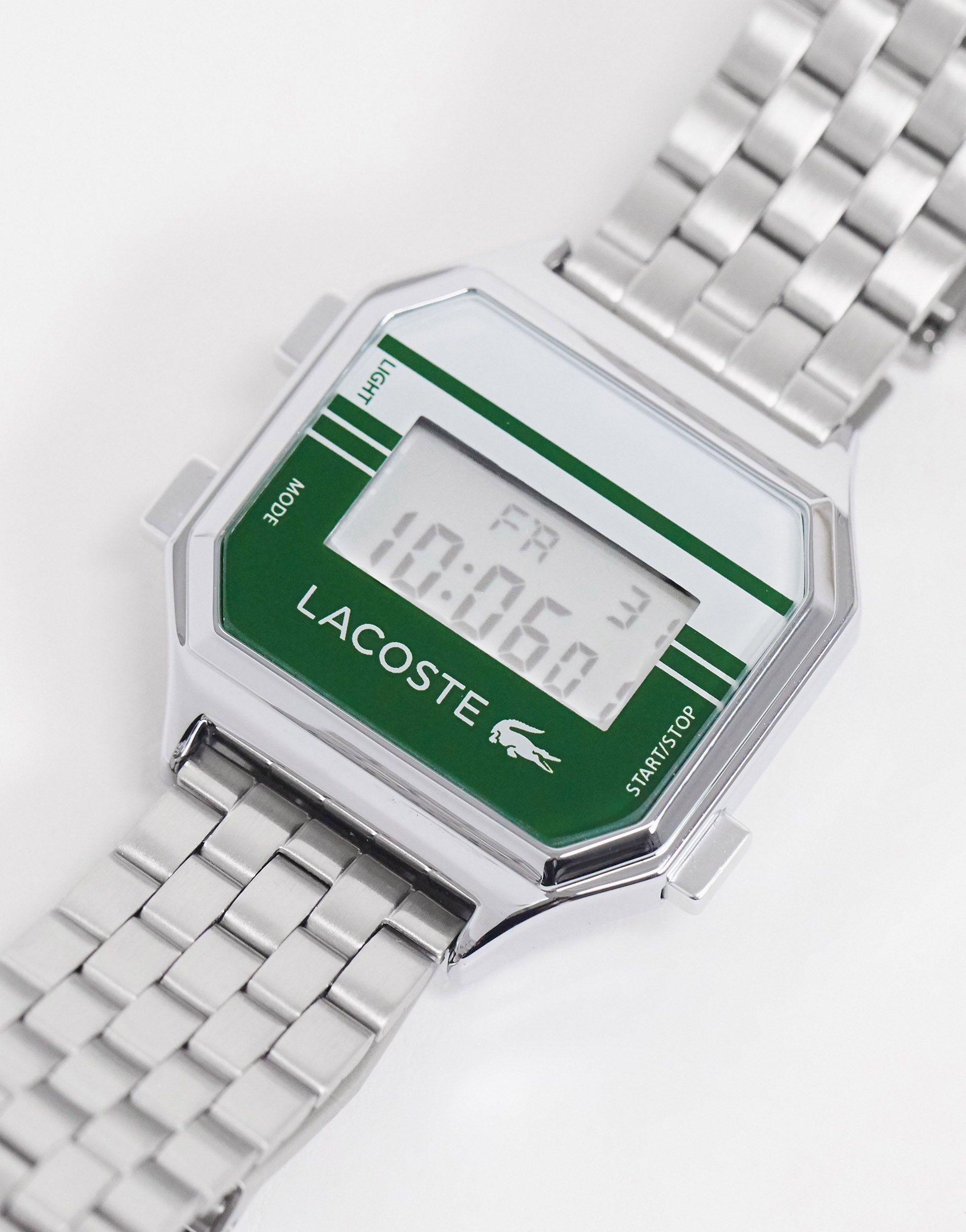 Lacoste Unisex Digital Watch in Silver (Metallic) | Lyst