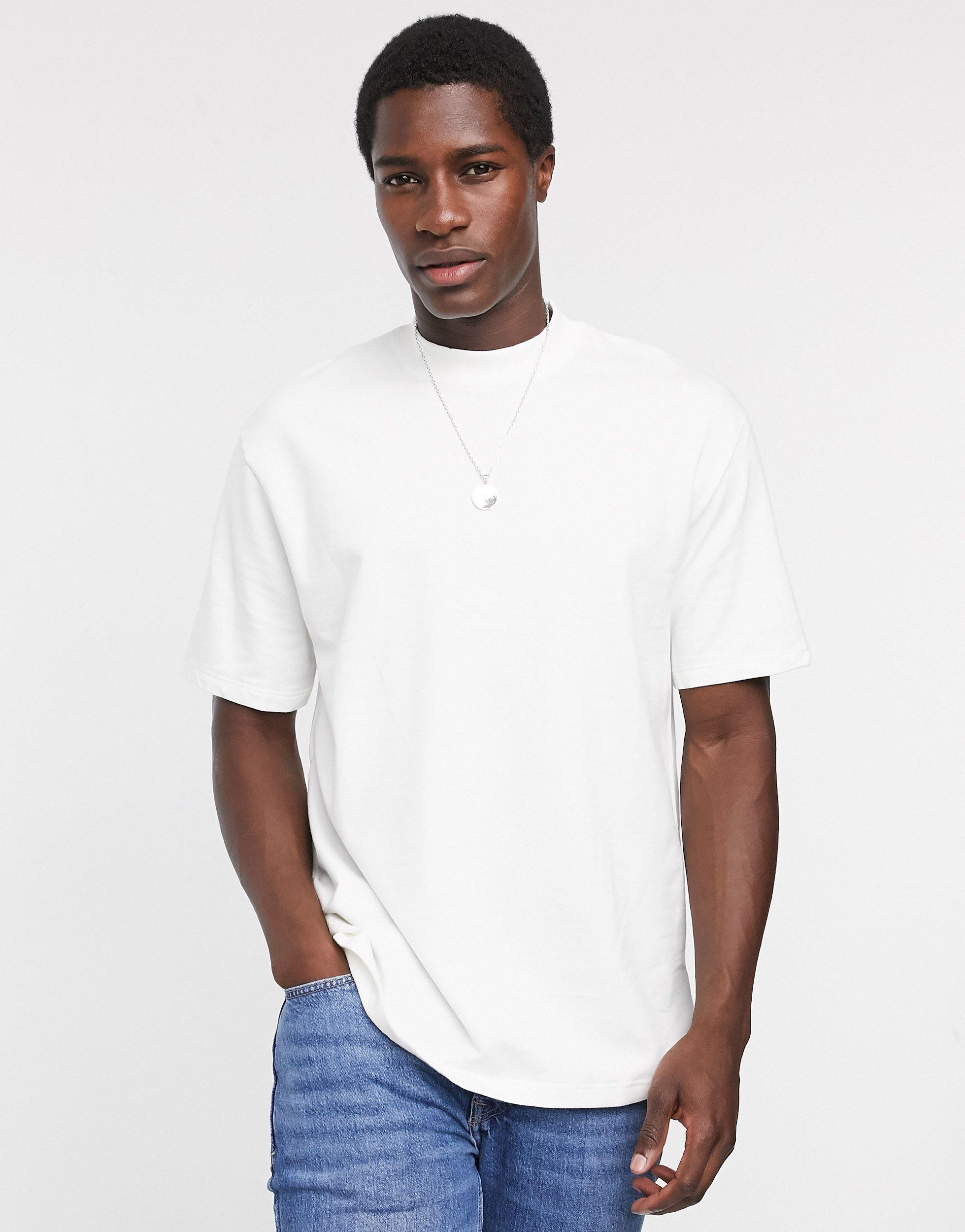T-shirt oversize à col montant TOPMAN pour homme en coloris Blanc | Lyst