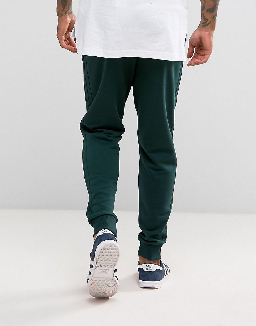 adidas Originals Cotton 3 Stripe Jogger In Green Bs4637 for Men - Lyst