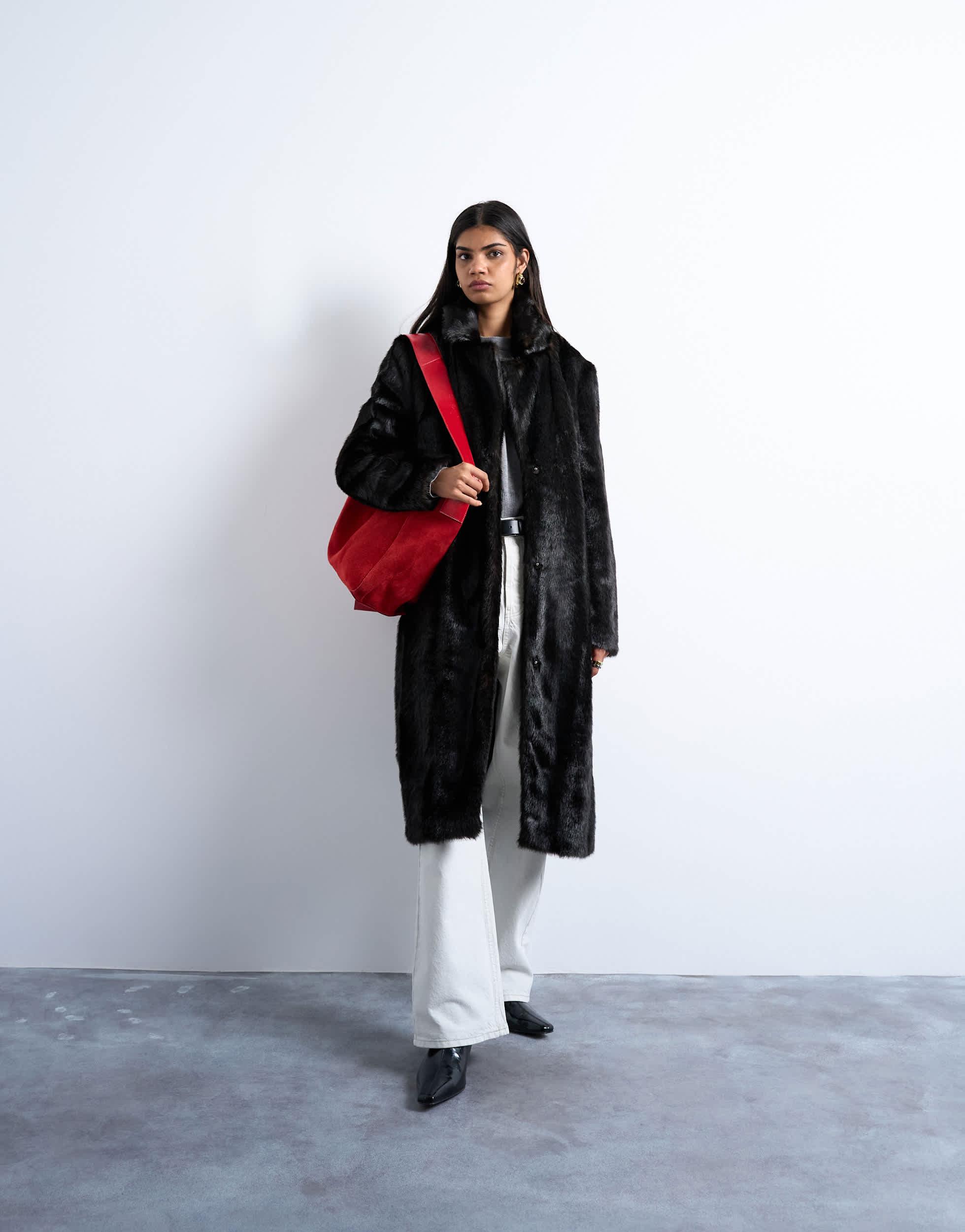 Slouch Topshop Pink Jacket TOPSHOP Long Coats And Winter Coats For