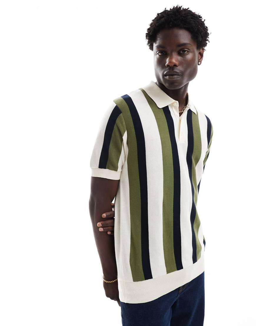 Rayas Sueter Para Hombres Tipo Polo Polo Oversize (rayas) Para