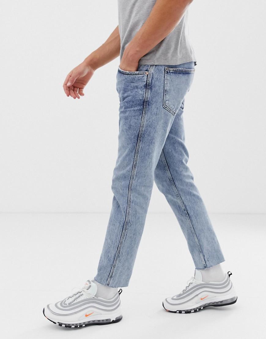 bershka slim fit jeans in light blue