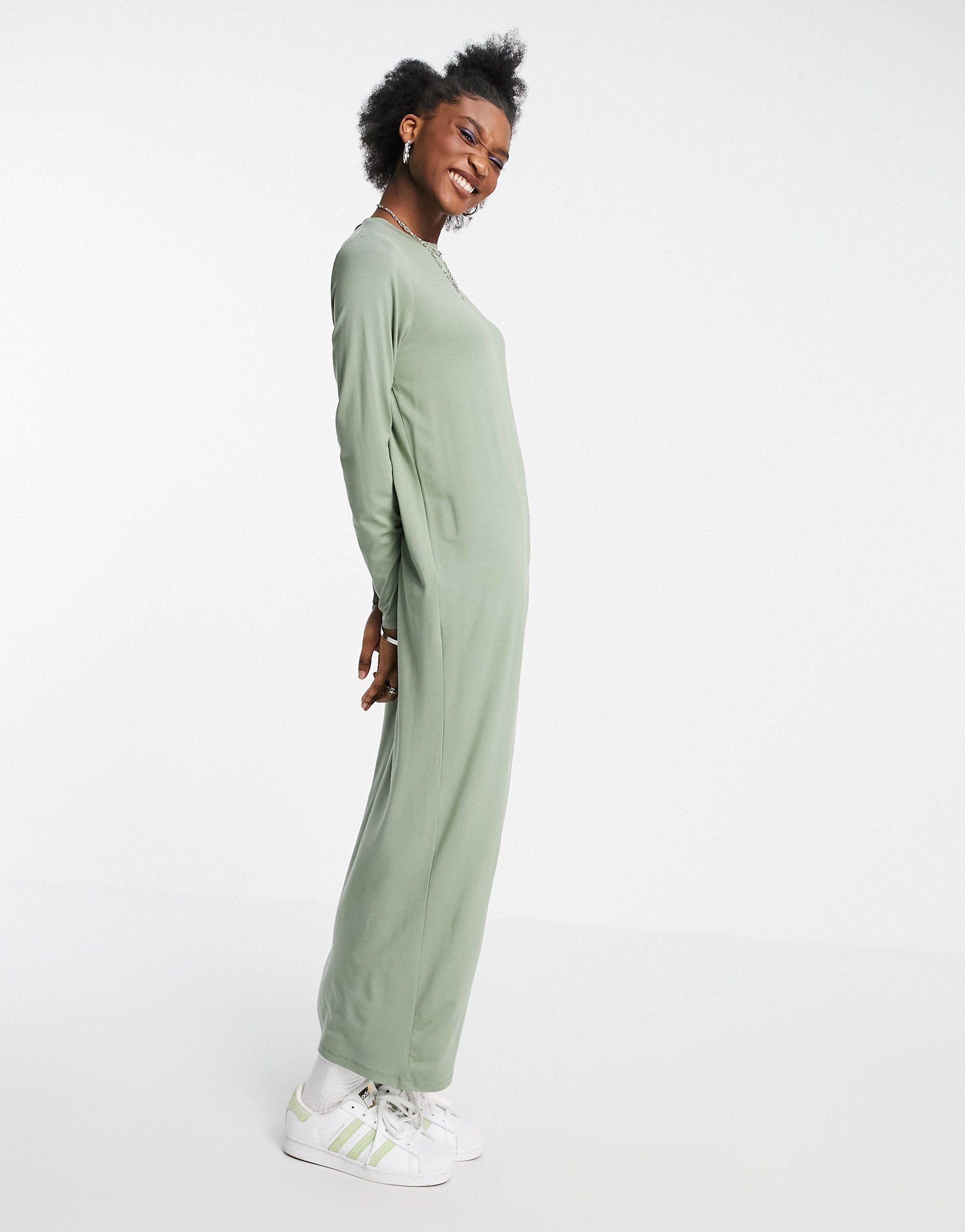 long sleeve maxi t shirt dress