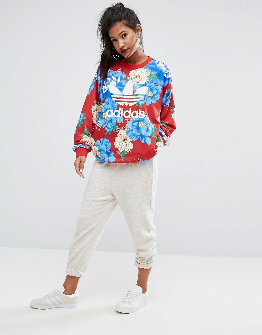 adidas floral sweater