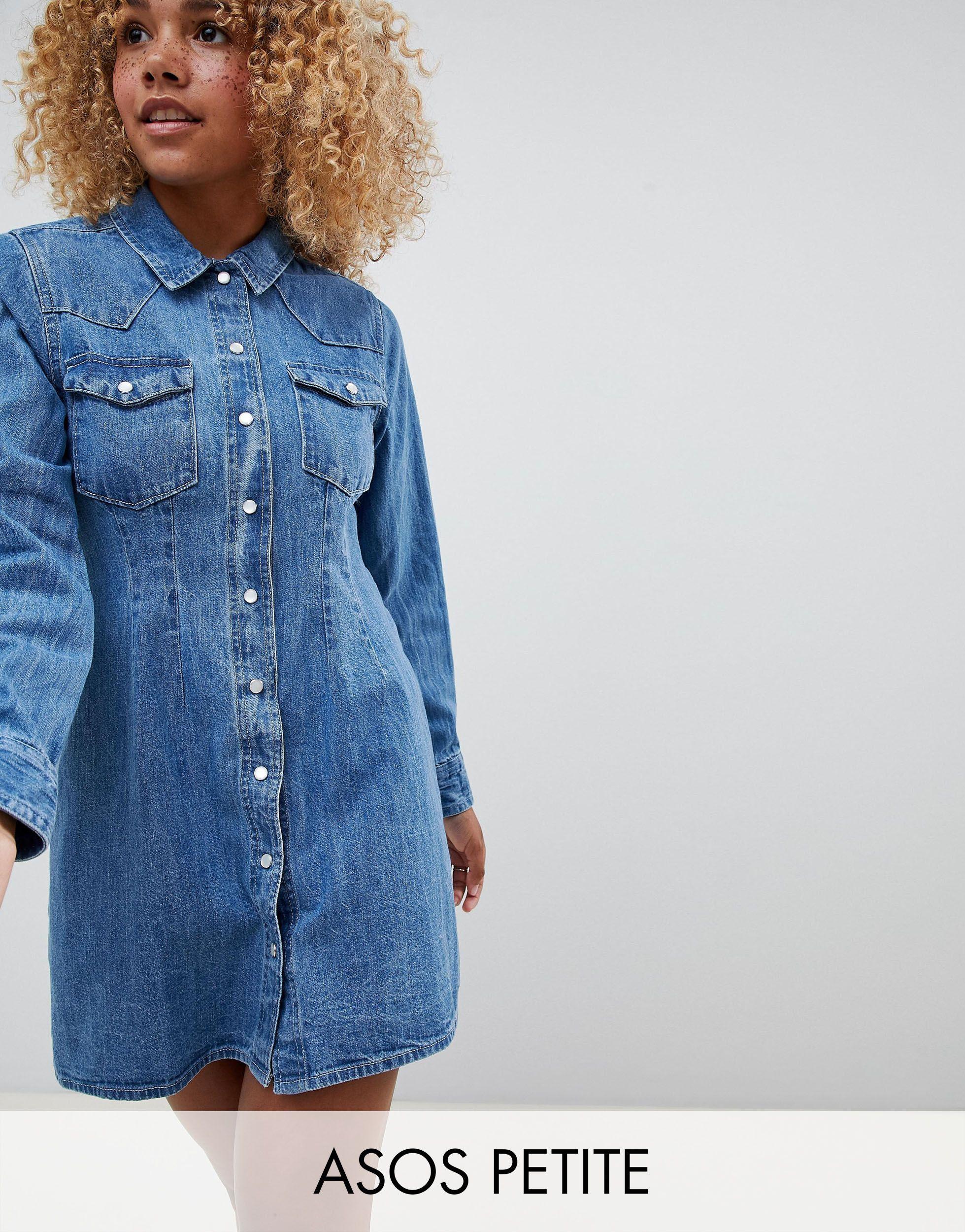 Petite Denim Shirt Dress Clearance Sale 