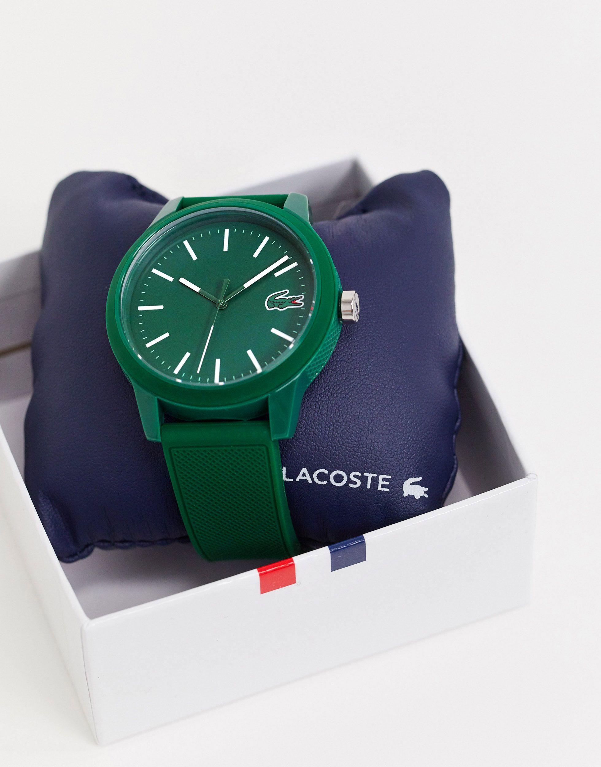 Lacoste 12.12 Silicone Watch in Green for Men | Lyst
