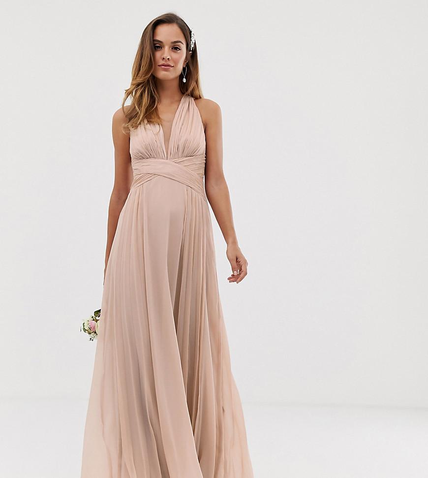 ASOS Bridesmaid Ruched Bodice Drape Maxi Dress With Wrap Waist in ...