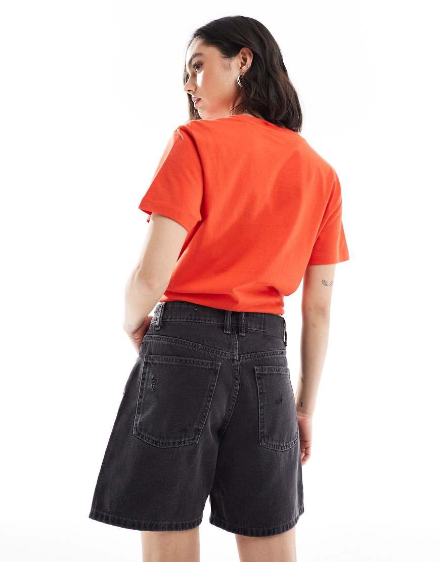 Cotton On Cotton On Relaxed Denim Short in Red Lyst UK