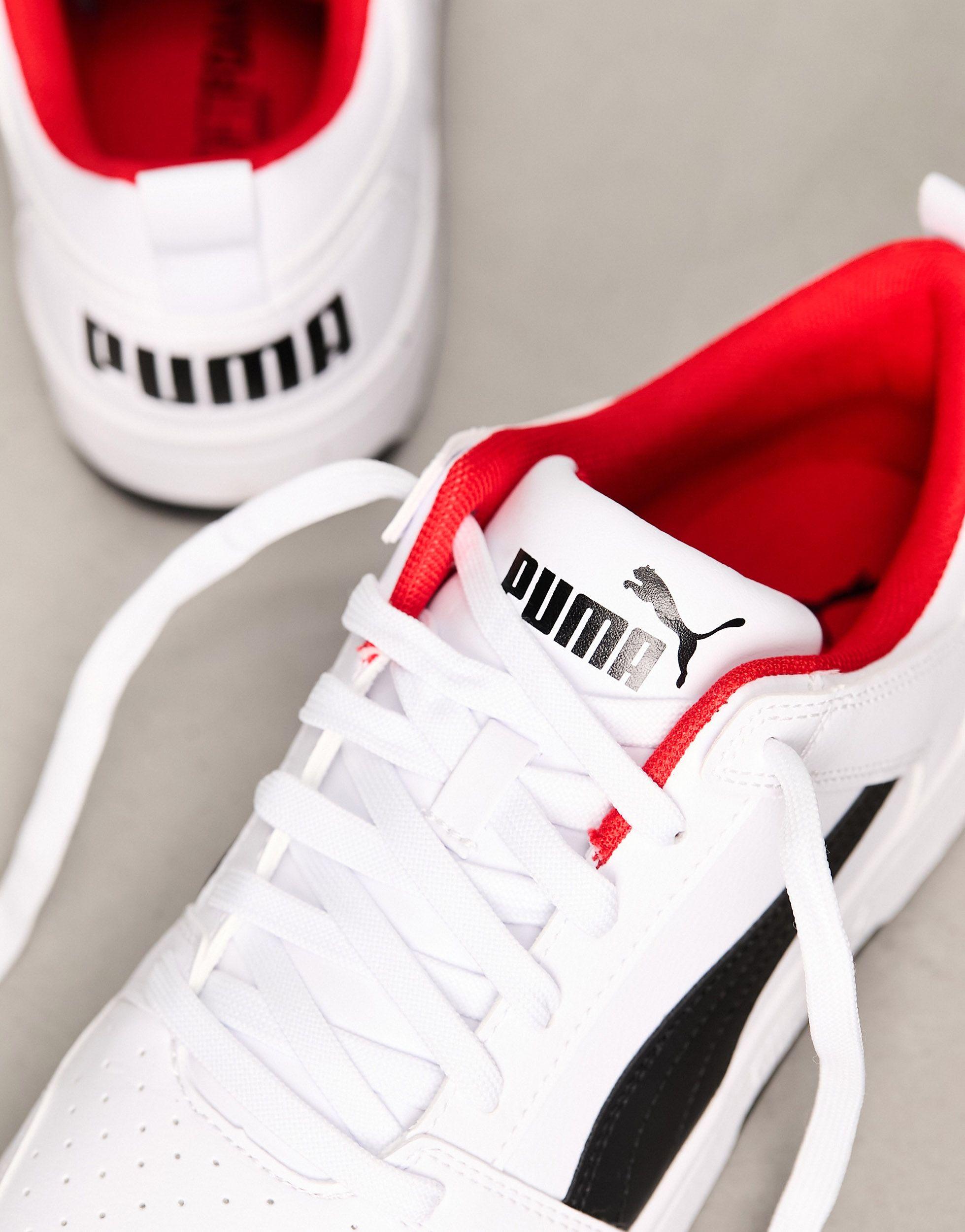 Puma Rebound Layup High Top Sneakers in Black and White