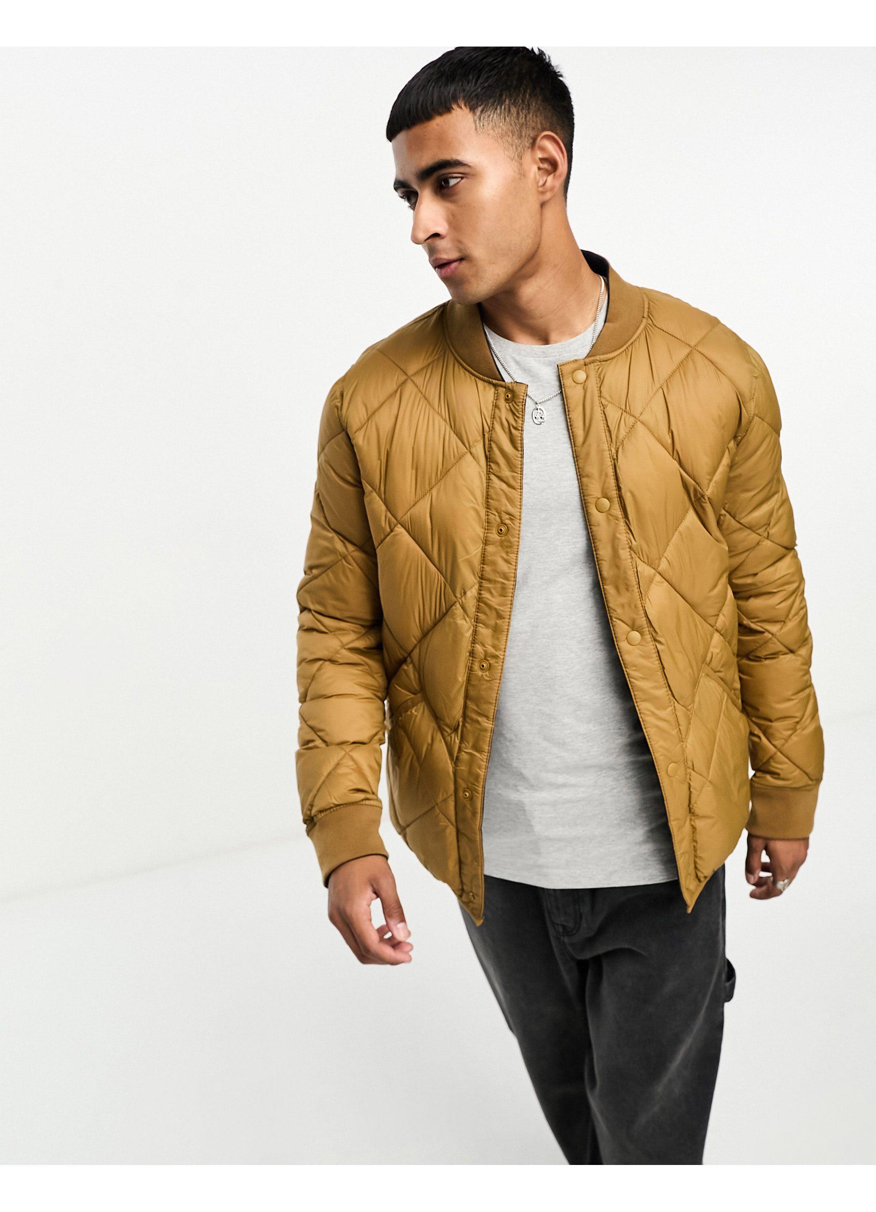 Calvin Klein Quilted Reversible Bomber Jacket in Natural for Men Lyst