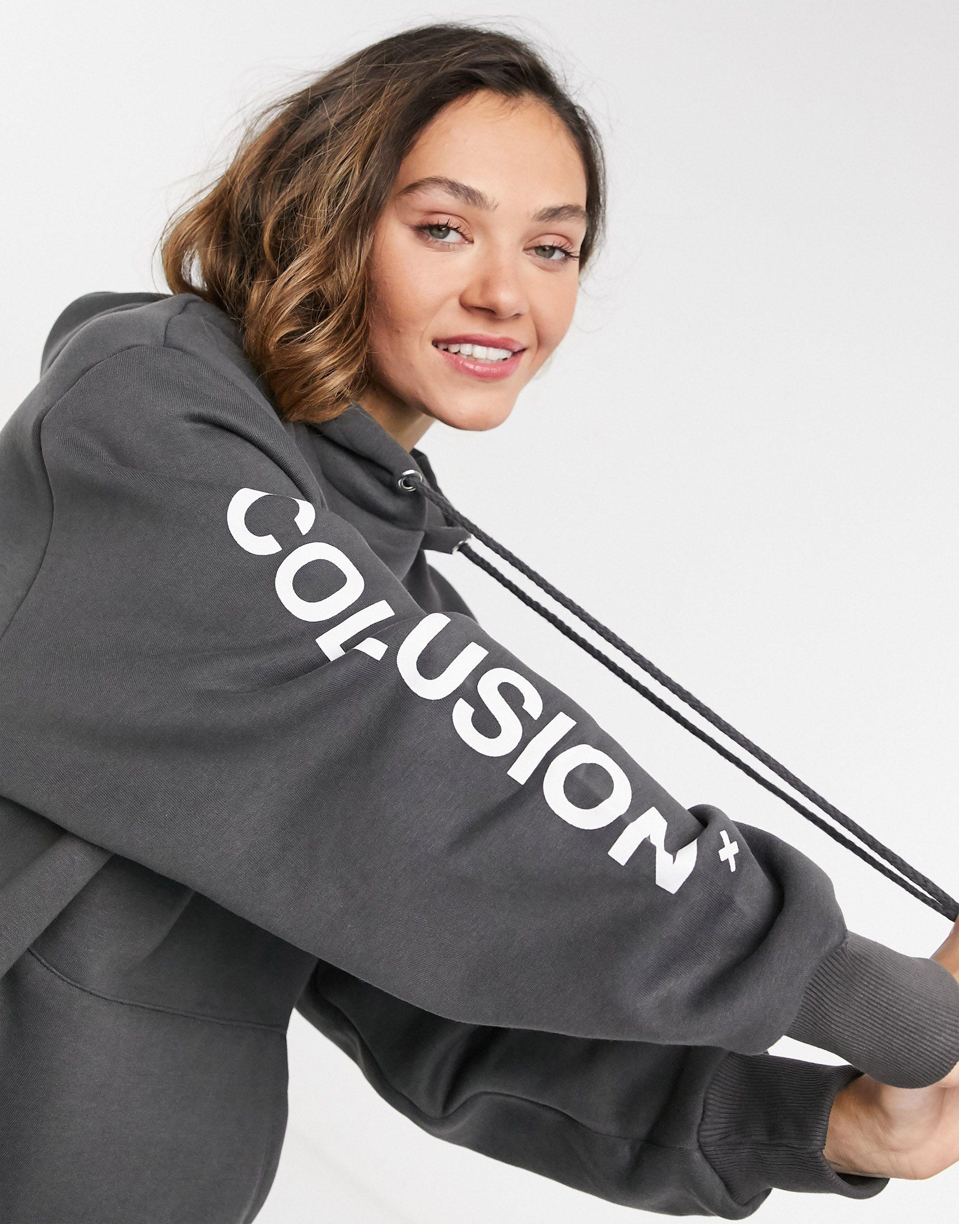 asos collusion brown hoodie