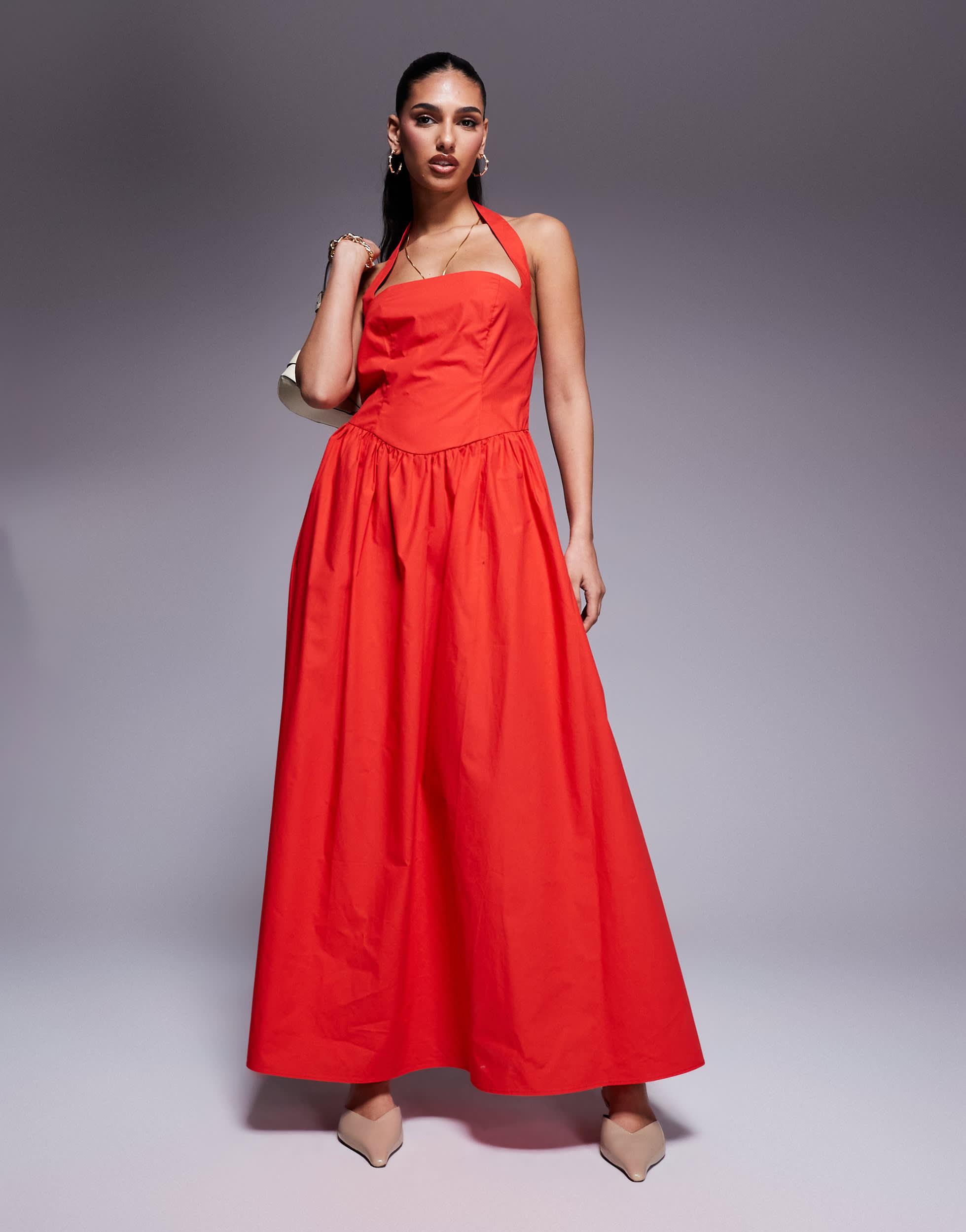 square neck halter maxi dress Shellie Square Neckline Halter Maxi Dress White