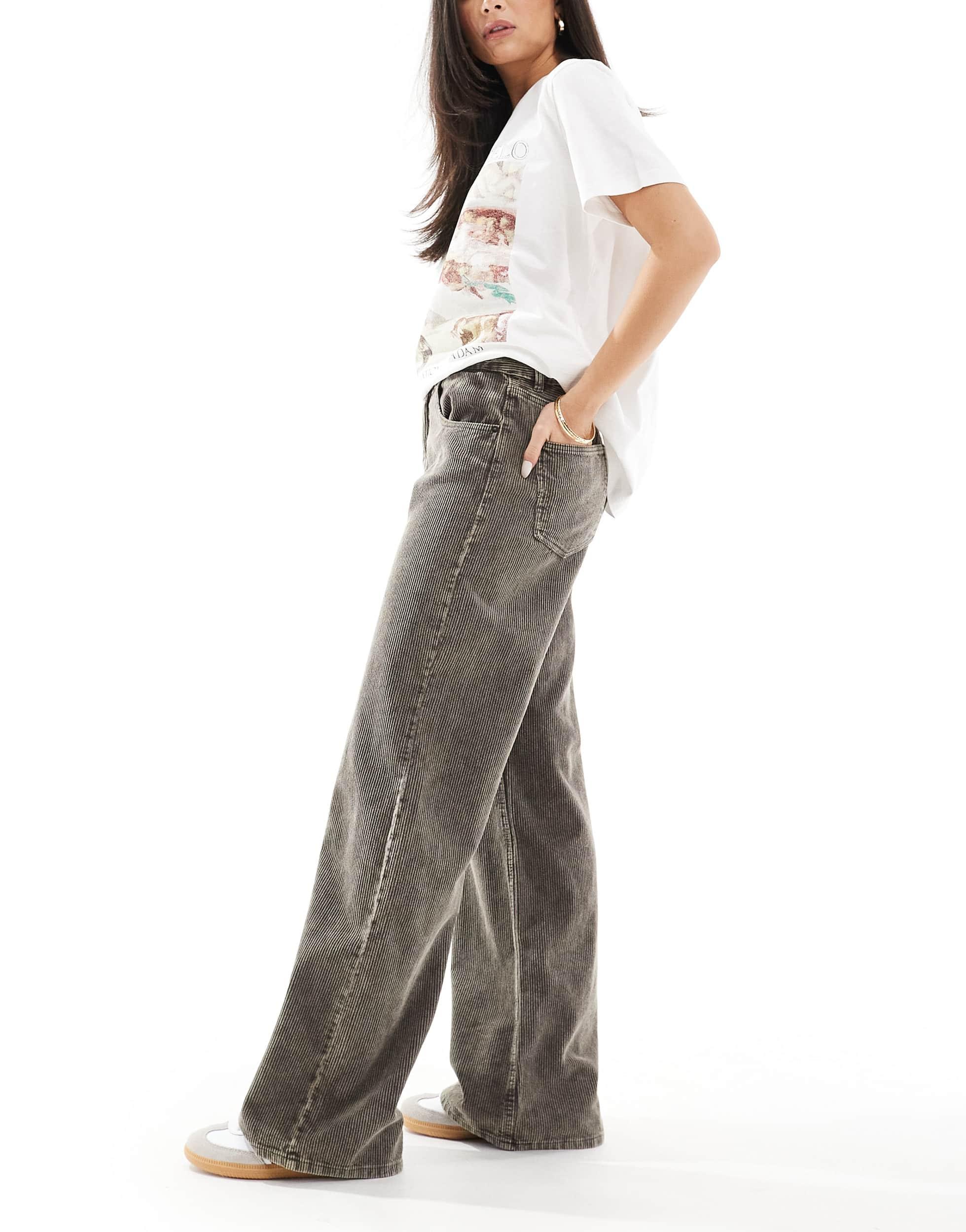 Wide Leg Corduroy Pantalon Pana Mujer Pull And Bear Image Of WIDE-LEG CORDUROY TROUSERS From Zara