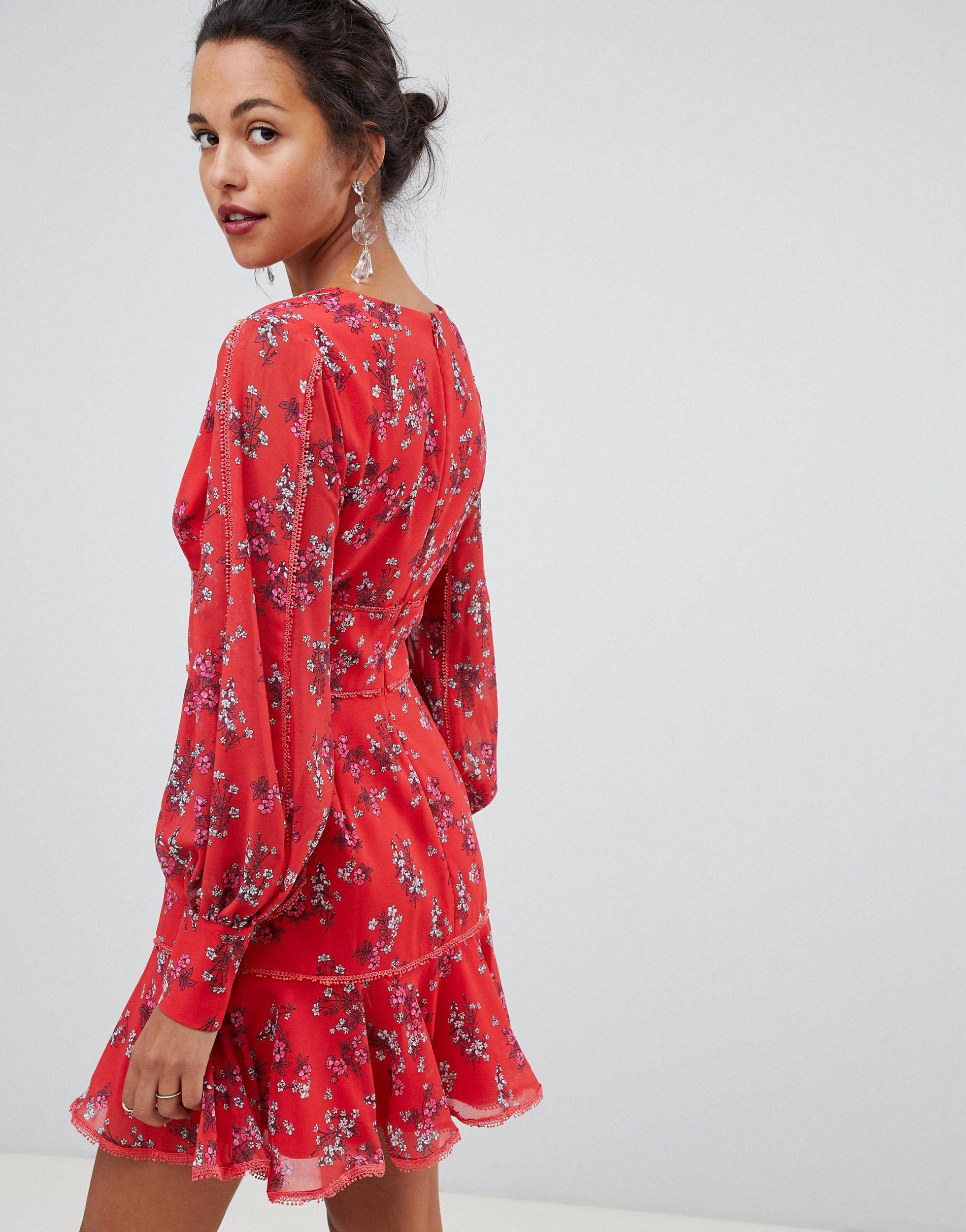 keepsake ruffle mini dress