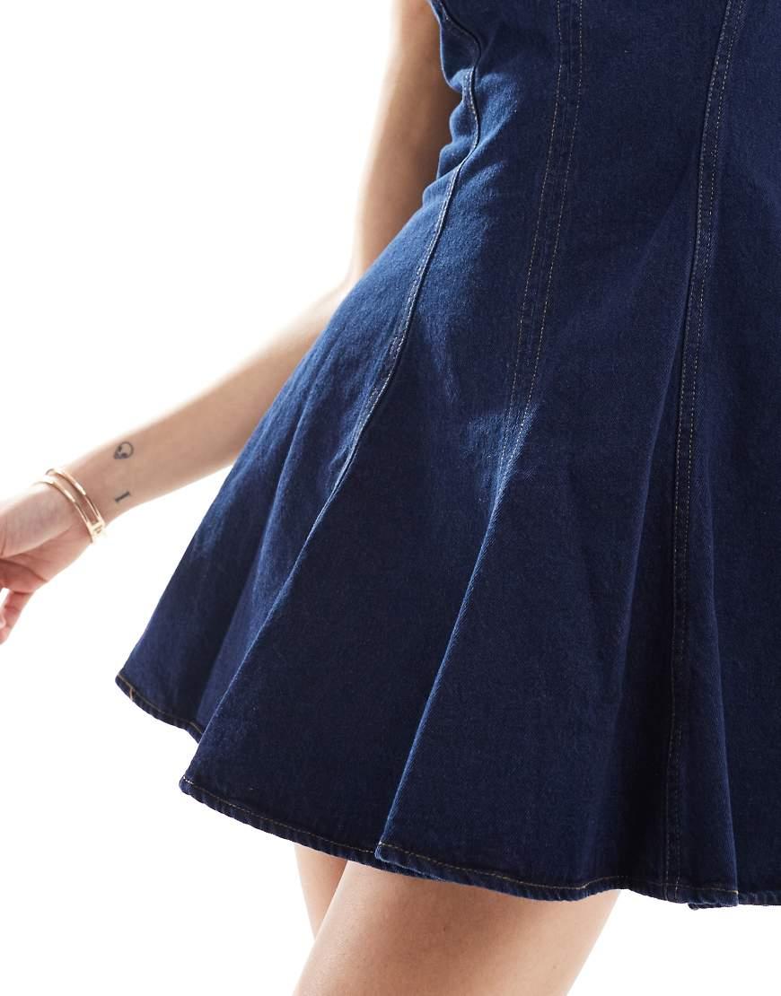 Stradivarius Denim Mini Dress in Blue Lyst UK