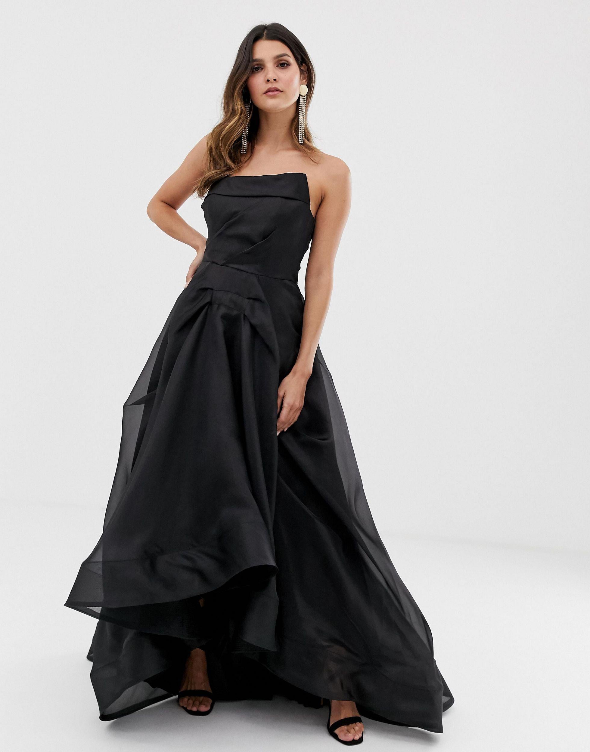 Vestito lungo a ruota con corpinoBariano in Tulle di colore Nero | Lyst