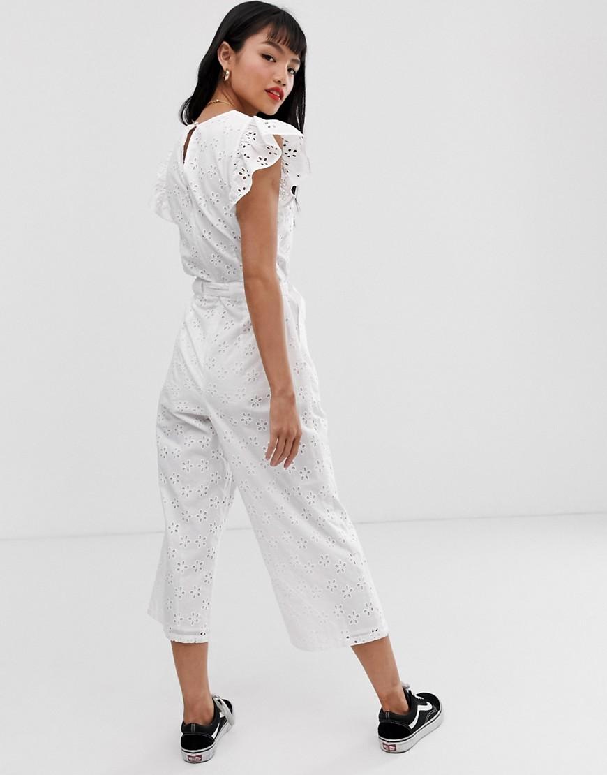 miss selfridge broderie jumpsuit