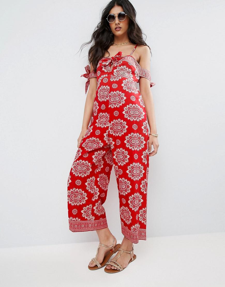 red bandana jumpsuit