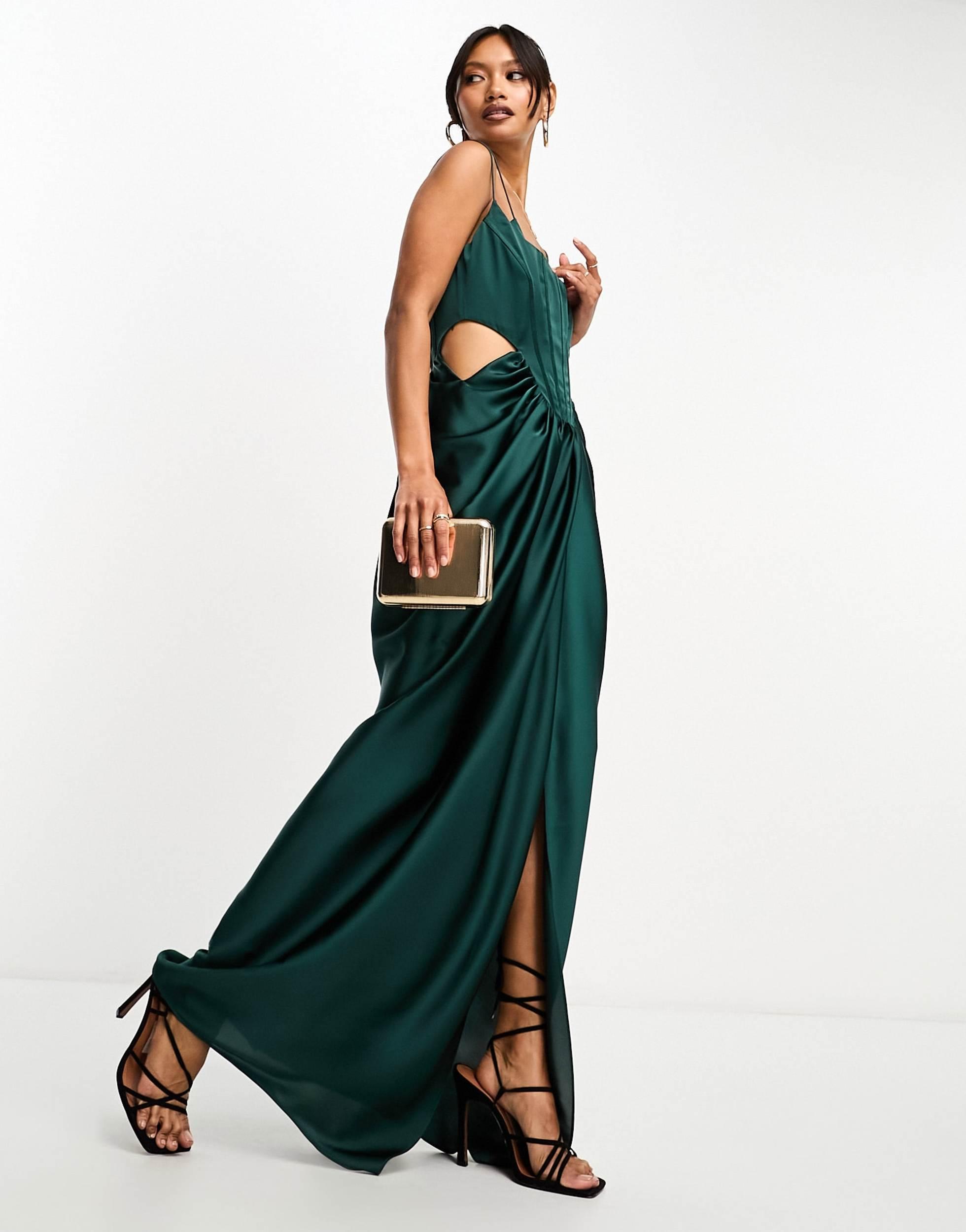 knee length dresses for ladies Miss Circle Women's Ulani Black Burnout Velvet Detail Mesh Maxi Dress