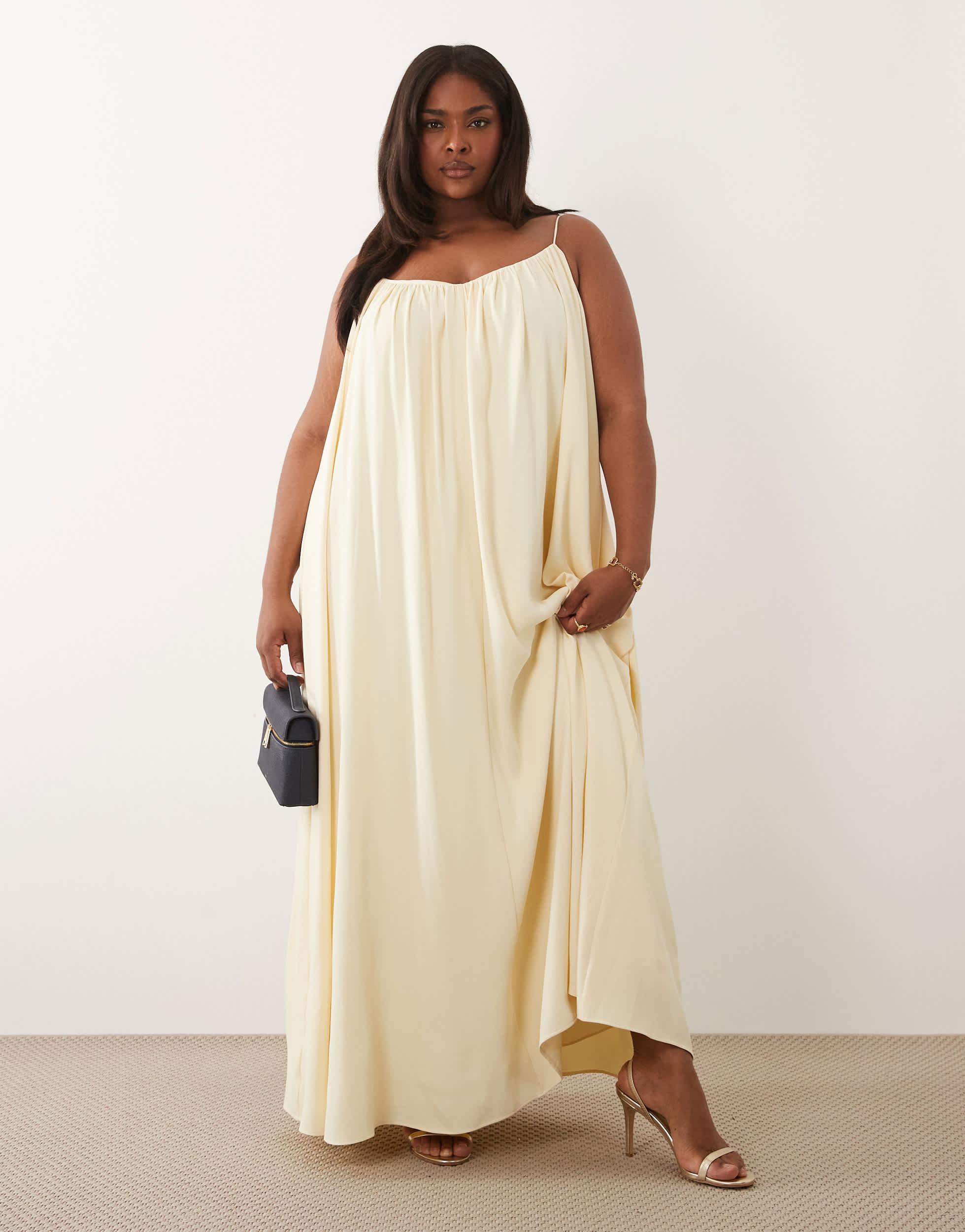 asos design trapeze maxi dress ASOS Design - Trapeze Maxi Dress - Women - Cotton/Spandex