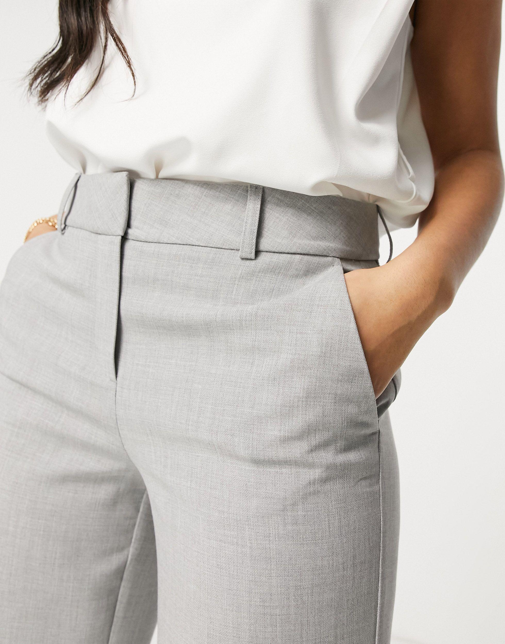 SELECTED Femme wide-legged Pants, Plain Pattern in Grey (Gray) - Lyst