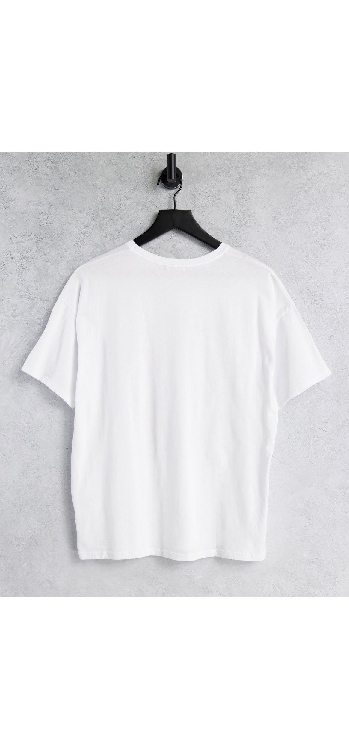 Pull&Bear New York slogan cropped T-shirt in white