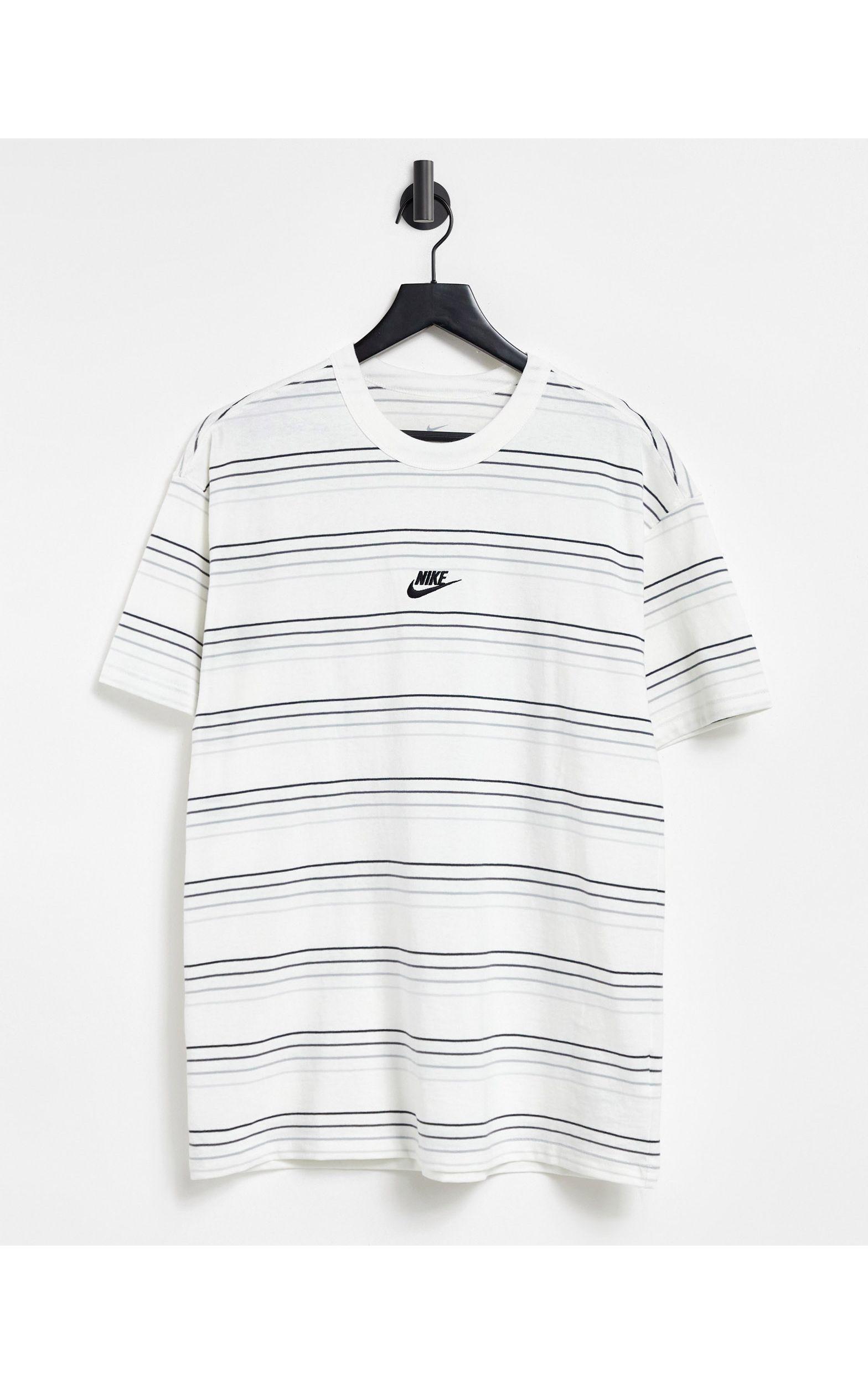 Nike Premium Essential Oversized Stripe T-shirt in White for Men | Lyst  Canada