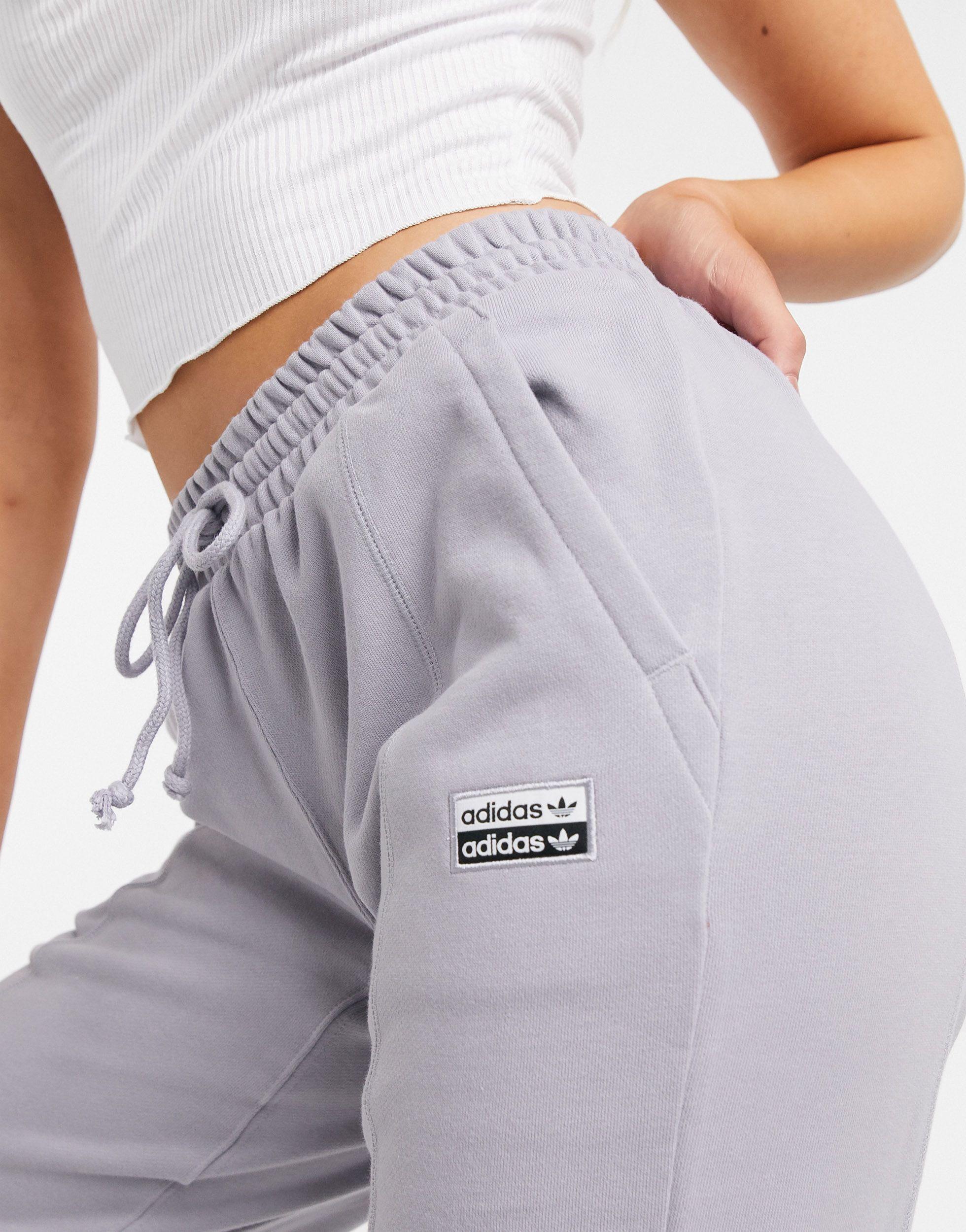 adidas Originals Ryv Cuffed joggers in Purple (Gray) - Lyst