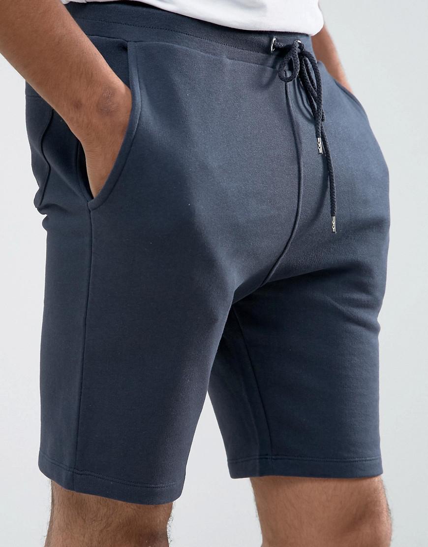 Lyst Asos Skinny Jersey Shorts In Navy in Blue for Men