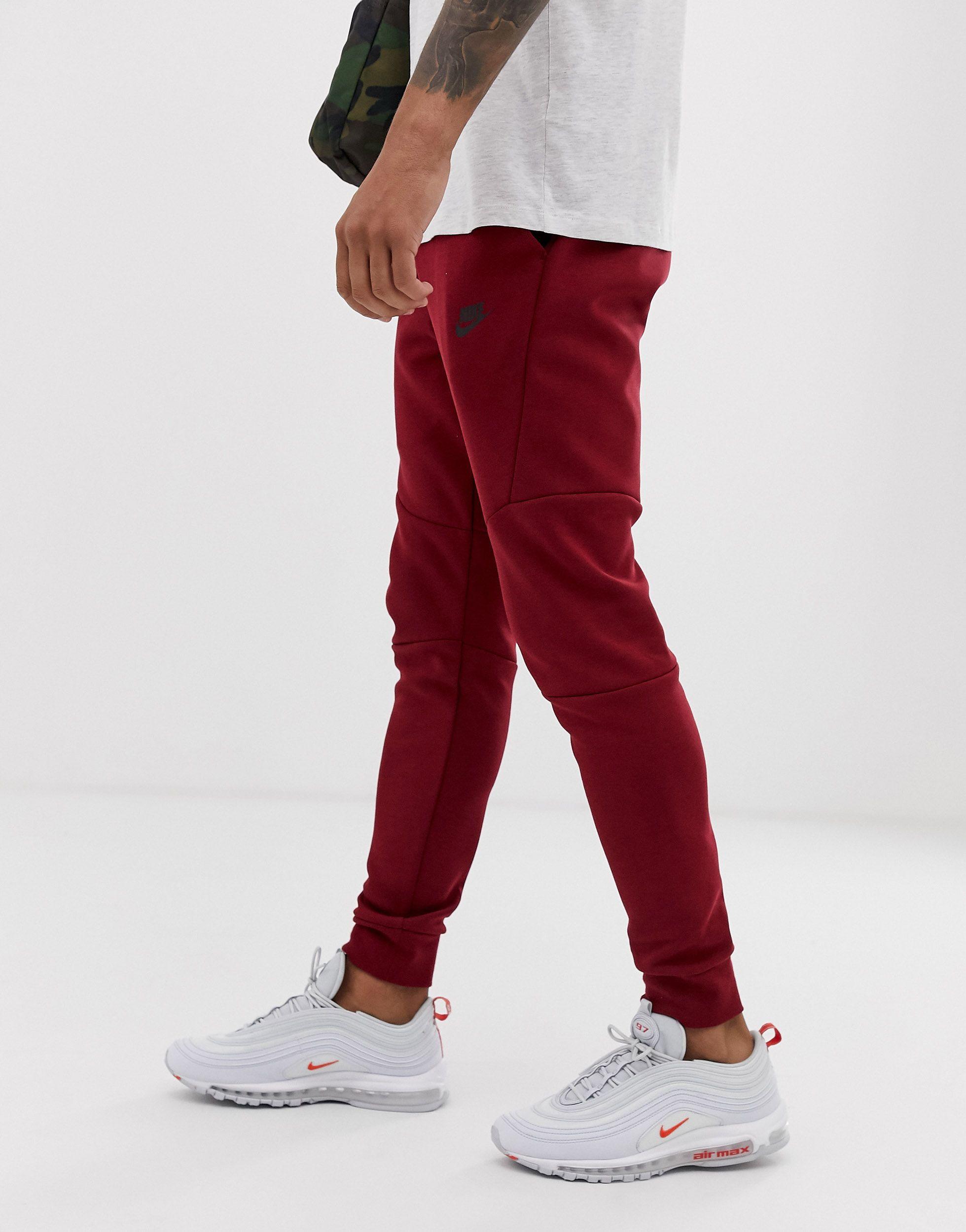 Nike Tech Fleece jogger Burgundy in Red for Men | Lyst