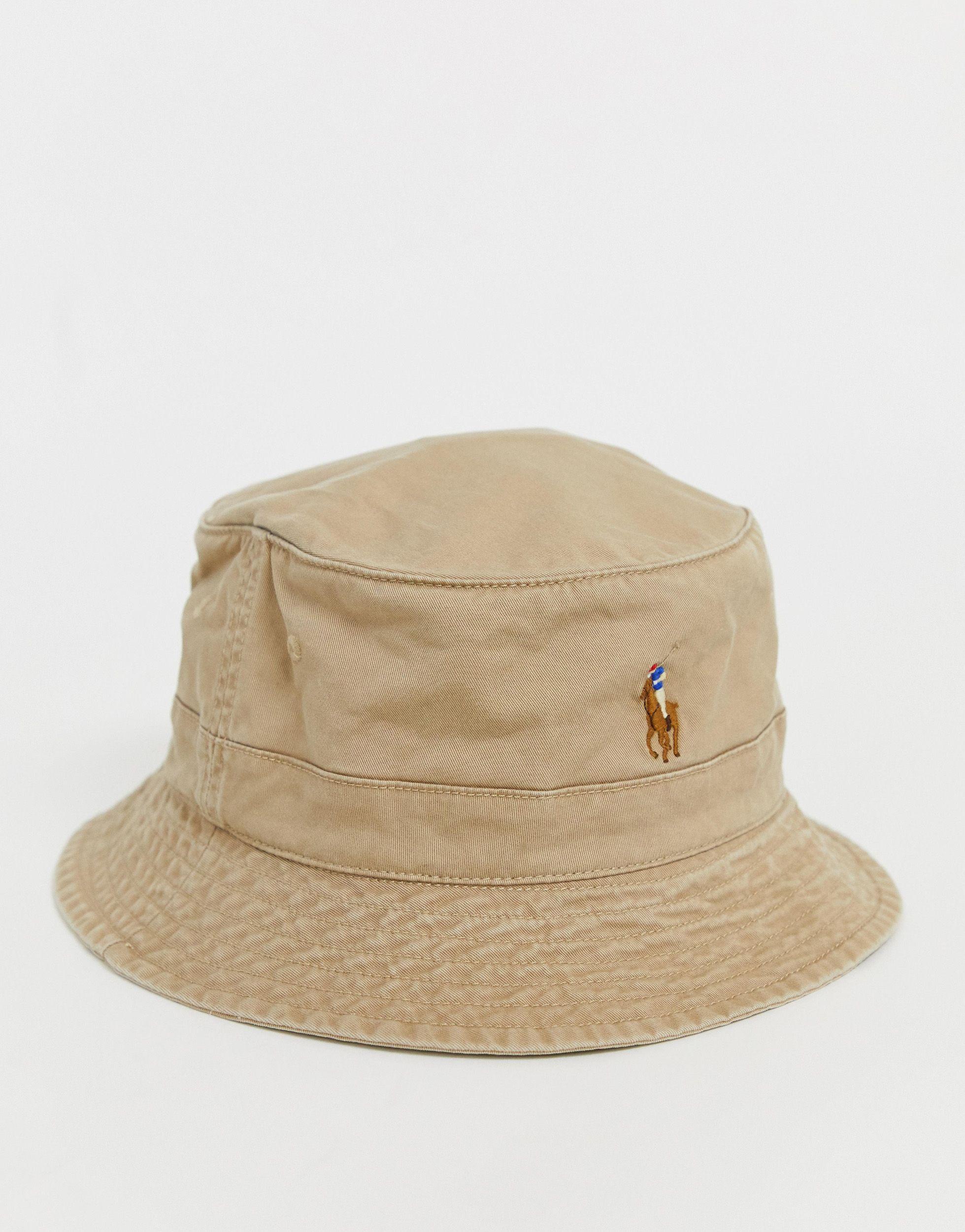 Bucket hat ralph lauren beige Clearance
