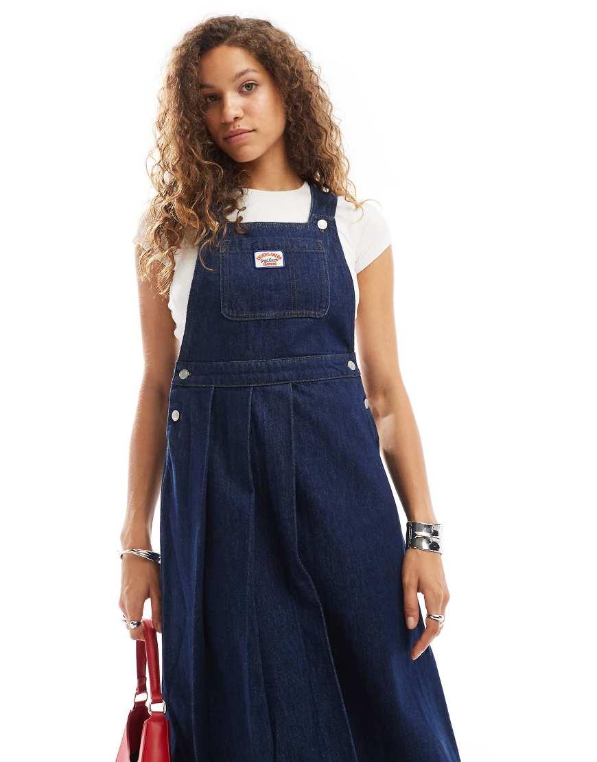 Urban Revivo Denim Pinafore Dress in Blue Lyst UK